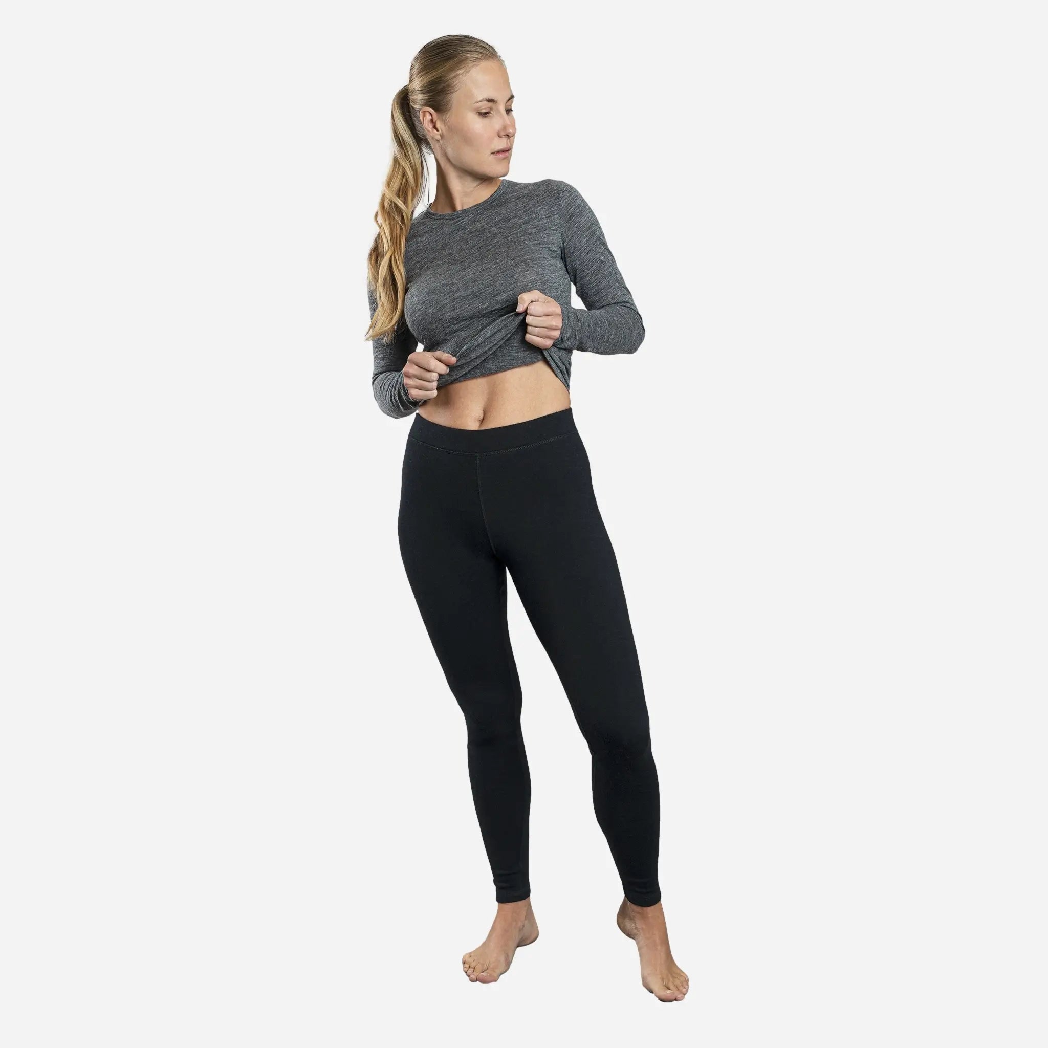 Premium Women's Alpaca Wool Leggings - 300 GSM Lightweight Thermal Base Layer for Yoga, Hiking & Winter Outdoor Activities