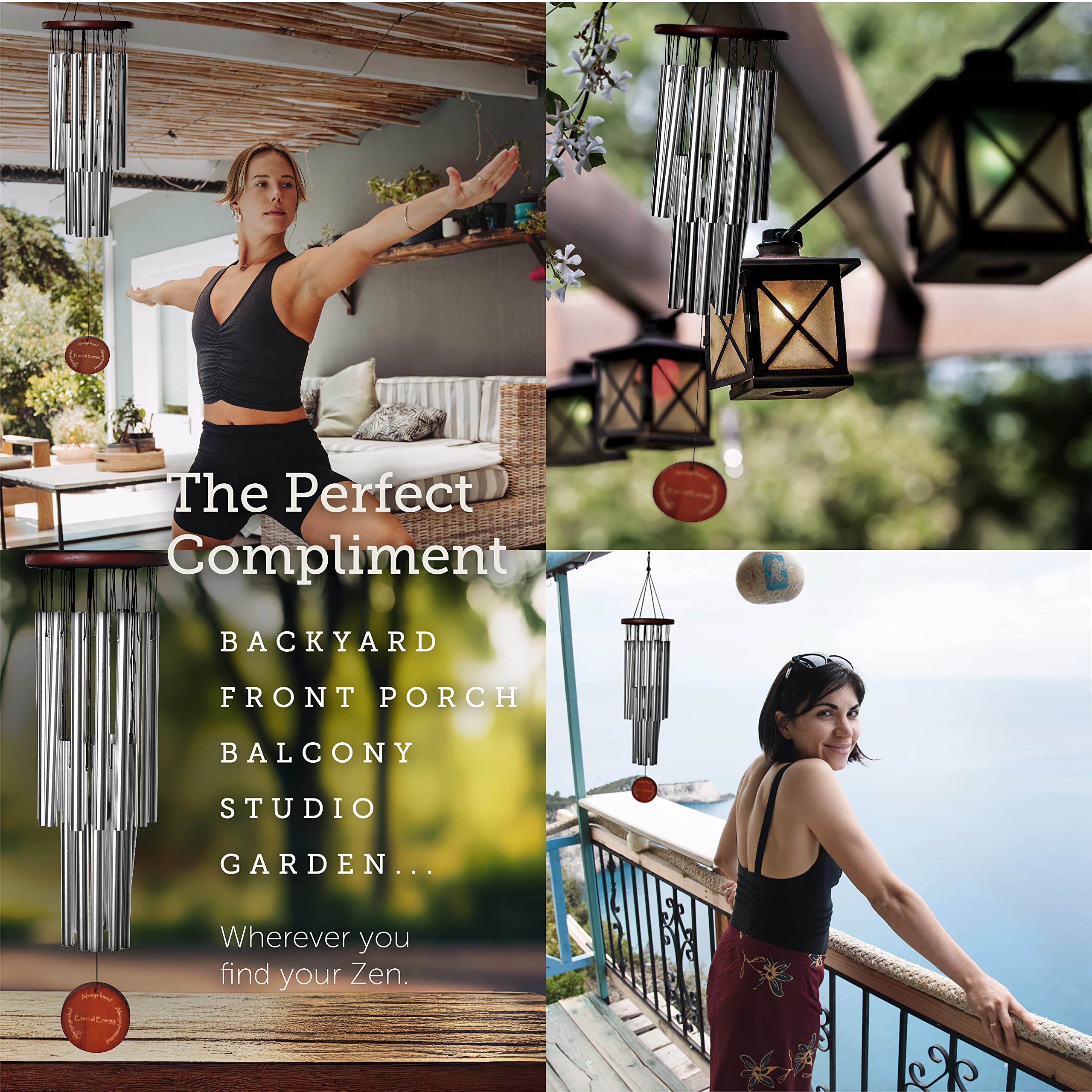 Premium Large Aluminum Wind Chimes for Outdoor Zen Garden Decor - Memorial Wind Chimes with Wind Catcher for Patio, Yard & Sympathy Gifts | Creates Soothing Ambience for Relaxation & Meditation Spaces