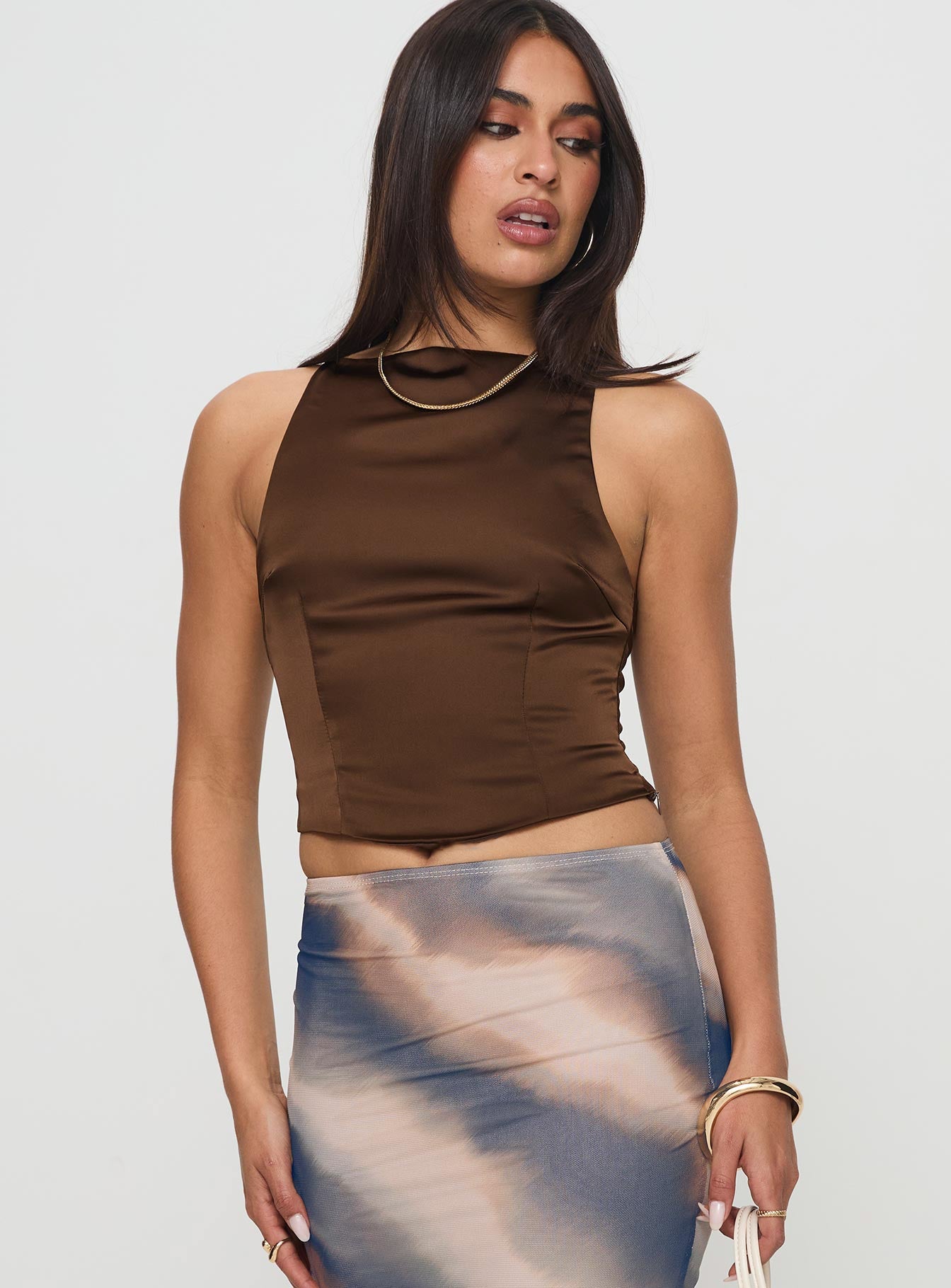 Ashali Women's Dark Brown Tops - Stylish Casual Blouse for Everyday Wear, Office & Outings