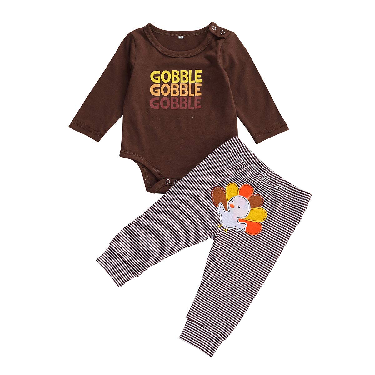 Baby Thanksgiving Outfit Set - Long Sleeve Romper Jumpsuit with Turkey Pants & Hat for Newborn Boys & Girls | Perfect for Holiday Photos & Family Gatherings
