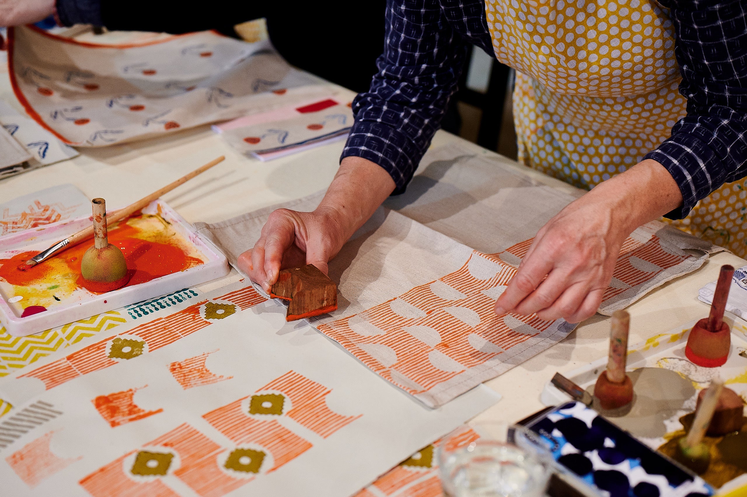 Handmade Block Printing Lampshade - DIY Workshop in Charleston, Firle, East Sussex | Perfect for Home Decor & Creative Gifts