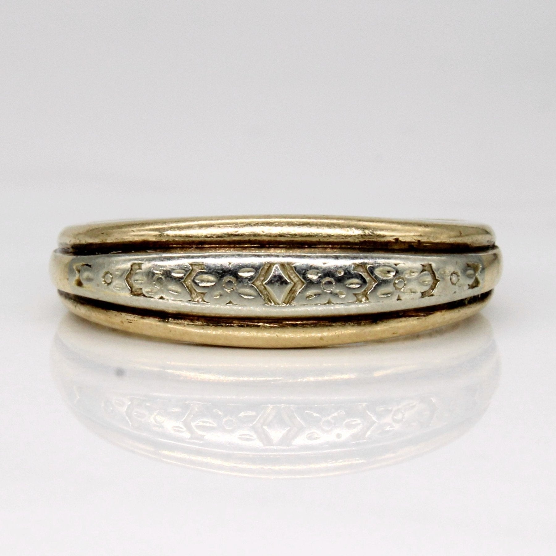 10K Two Tone Gold Ring for Women - Size 10 | Elegant Stackable Band for Everyday Wear, Anniversary Gift & Special Occasions
