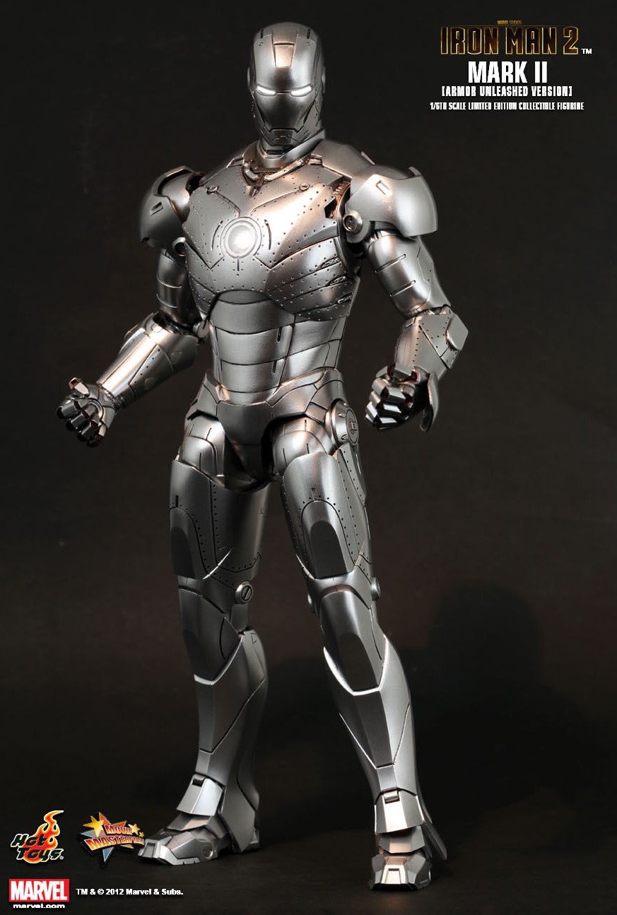 Hot Toys Iron Man 2 Movie Masterpiece Limited Edition 1/6 Scale Collectible Figure - Iron Man Mark II Armor Unleashed - Perfect for Marvel Fans, Action Figure Collectors & Home Display