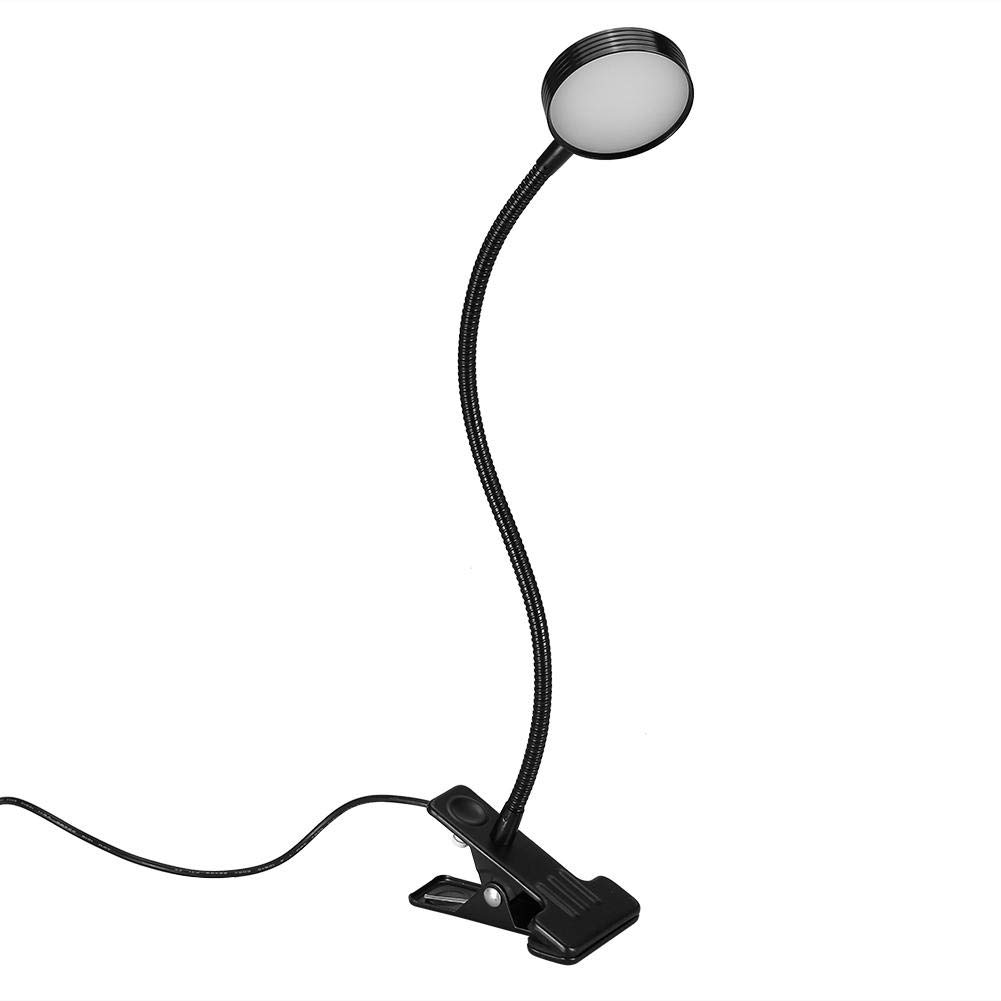 Portable USB LED Desk Lamp with Clip - Adjustable Light for Makeup, Eyebrow Tattooing, Reading, Manicure & Eyelash Extensions | Perfect for Home Office, Salon & Study (Black)