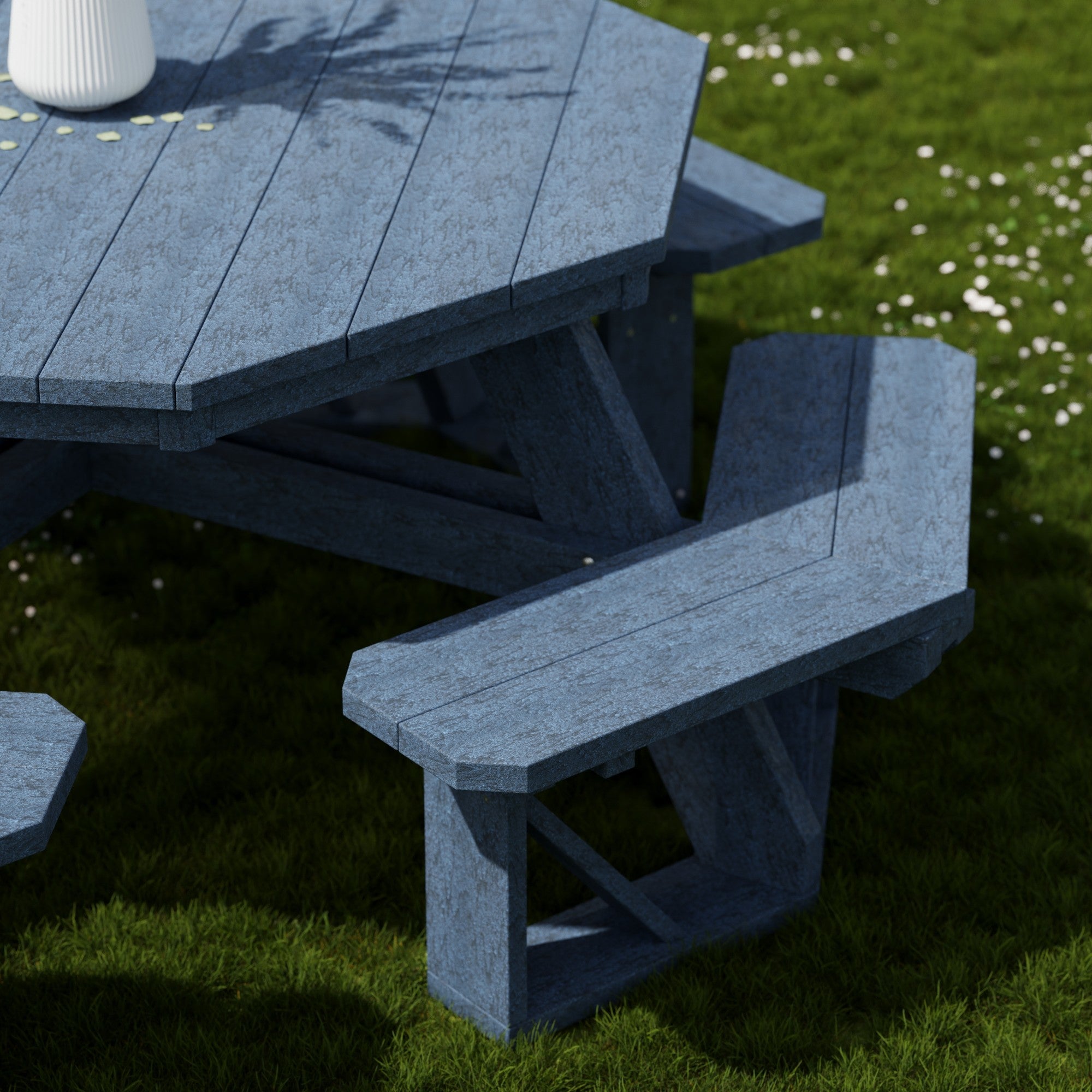Heritage Octagon Picnic Table - 8-Person Outdoor Dining Set for Backyard, Patio, Garden, Park & Camping - Durable All-Weather Wooden Picnic Bench