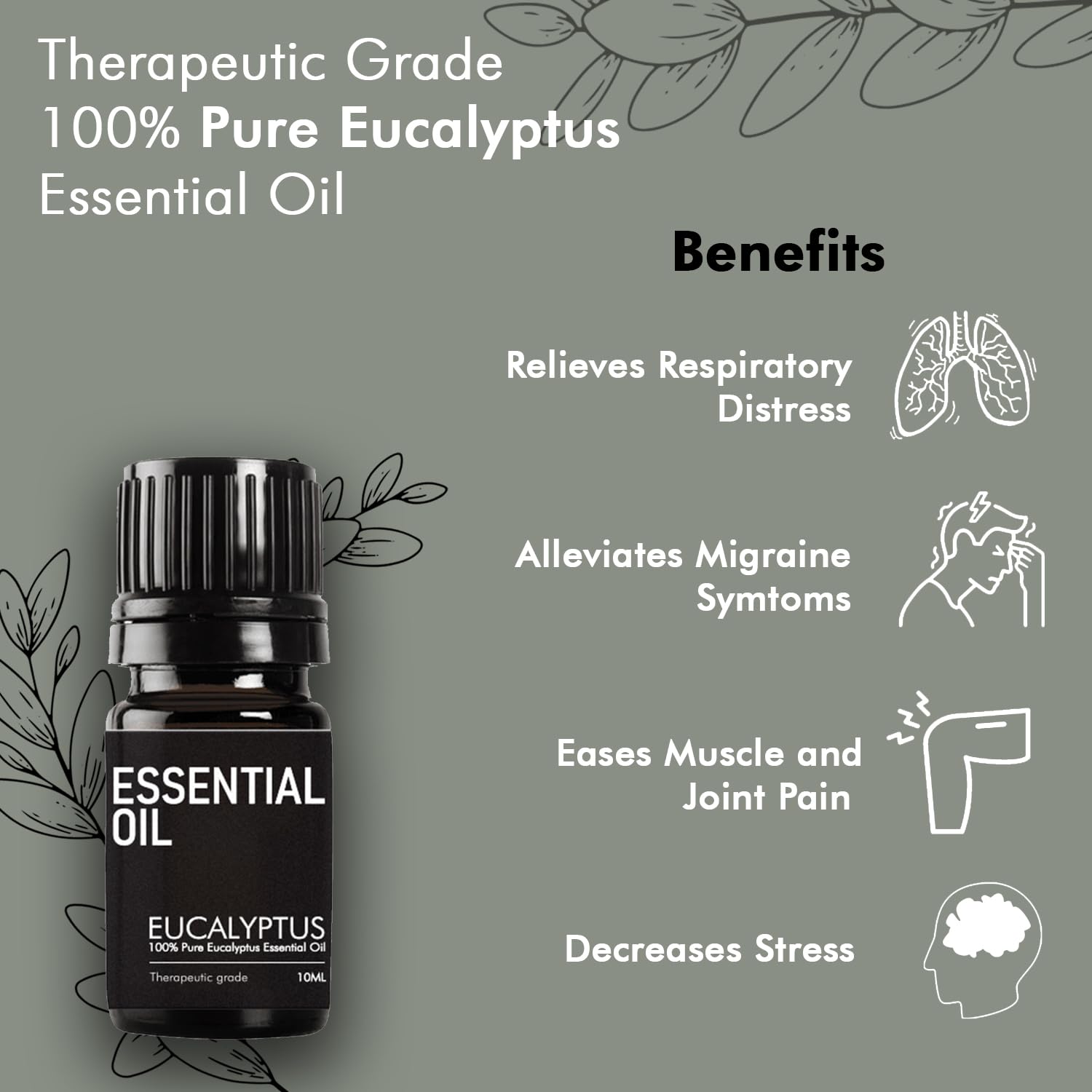 Secret Alchemist 100% Pure Eucalyptus Essential Oil - Therapeutic Grade for Hair Growth, Aromatherapy & Skin Care | Steam Inhalation, Muscle Relaxation | Undiluted Premium Nilgiri Oil for Diffusers, Massage & Home Spa