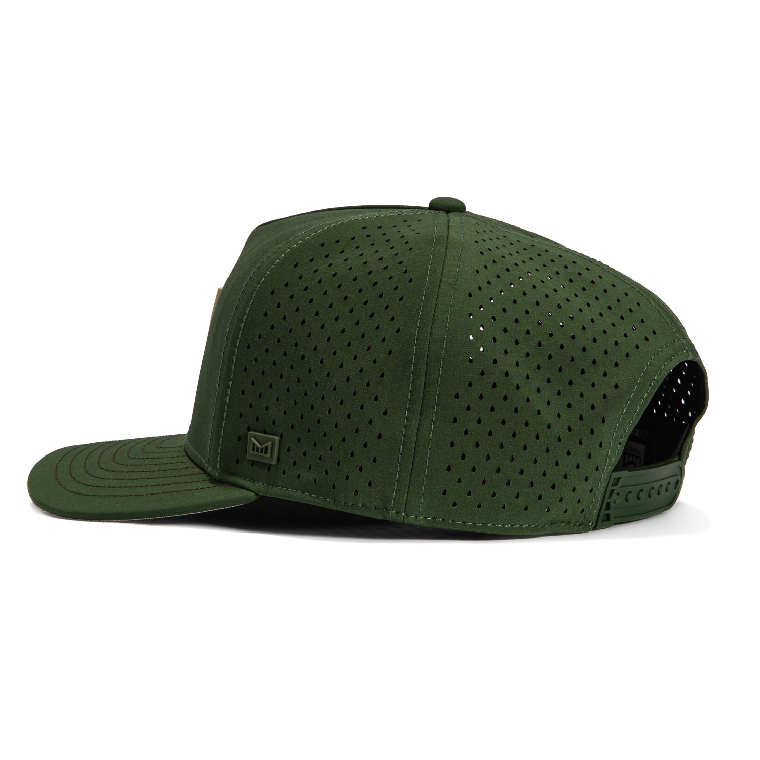 Melin Odyssey Stacked Hydro Snapback Hat - Olive Green Adjustable Baseball Cap for Men & Women | Perfect for Outdoor Activities, Sports, and Casual Wear