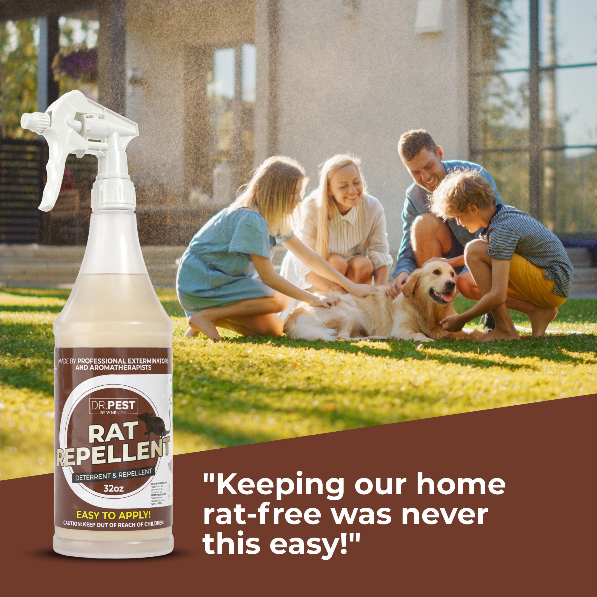 Best Ultrasonic Rat Repellent - Safe & Effective Pest Control for Home, Garage & Garden - Non-Toxic Rodent Deterrent for Indoor & Outdoor Use