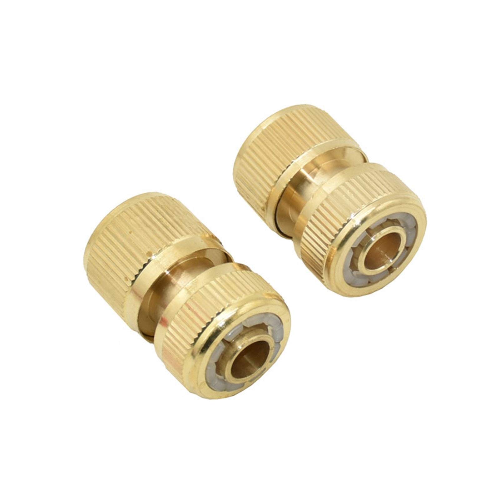 1/2 Inch Brass Garden Hose Quick Connector - 16mm Water Stop Fitting for Irrigation Systems | Durable Copper Coupling for Outdoor Watering, Lawn Care & Gardening Tools (Waterstop Connector)