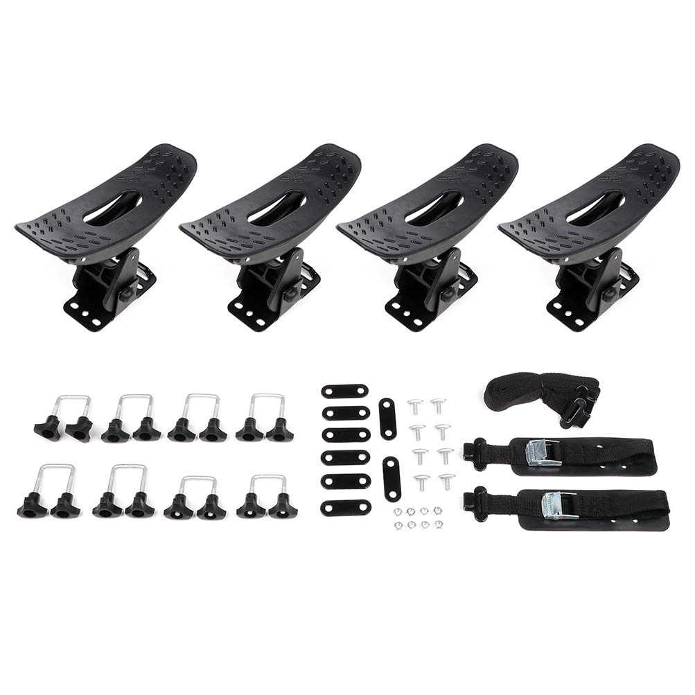 Aintier 4PCS Folding Kayak Rack - Heavy Duty Canoe, SUP & Surfboard Roof Rack for SUV, Truck and Car Crossbars | Perfect for Outdoor Adventures, Beach Trips and Water Sports