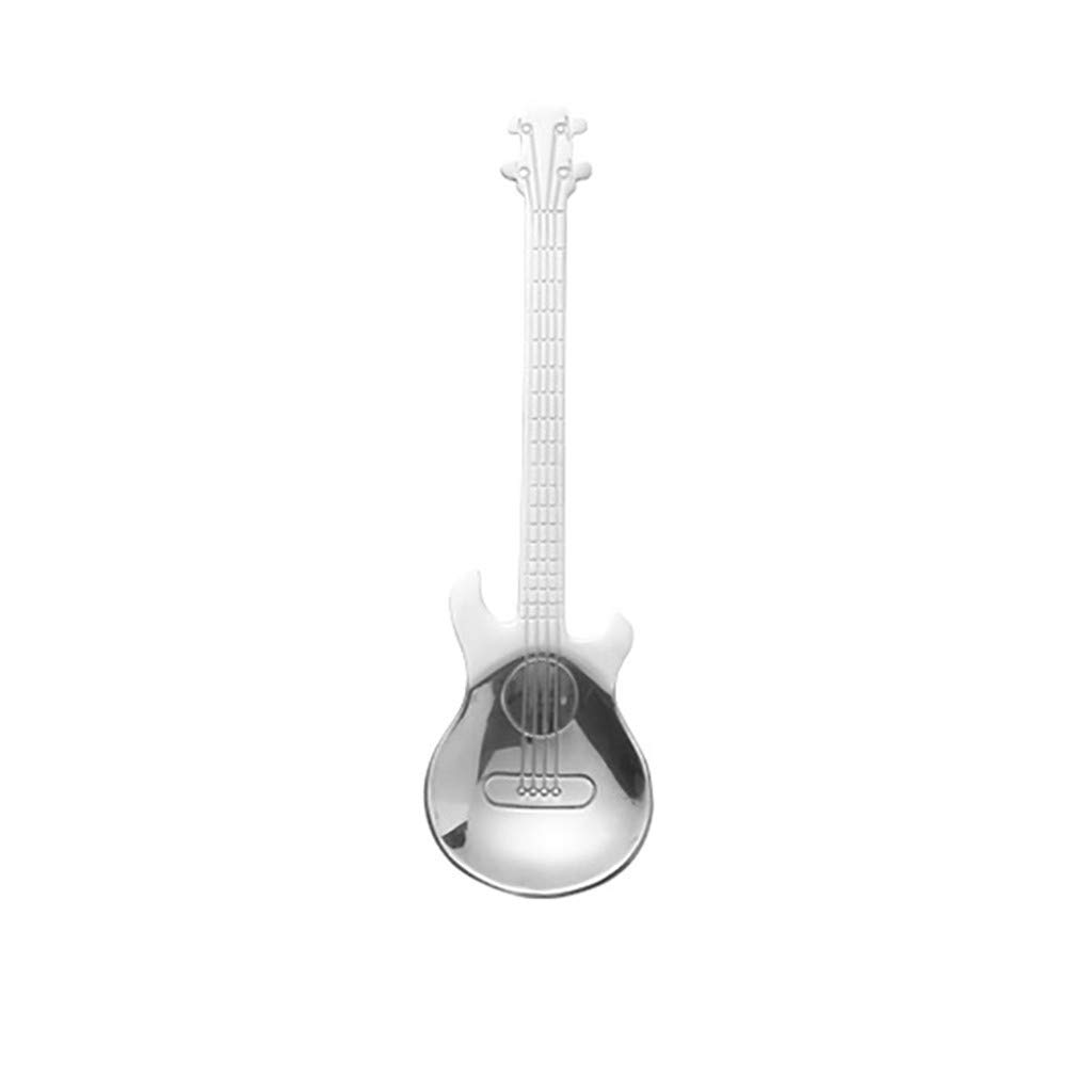 Premium Stainless Steel Guitar-Shaped Spoon Set - Elegant Dessert, Cake, Tea & Coffee Utensils for Kitchen, Party & Gift Giving