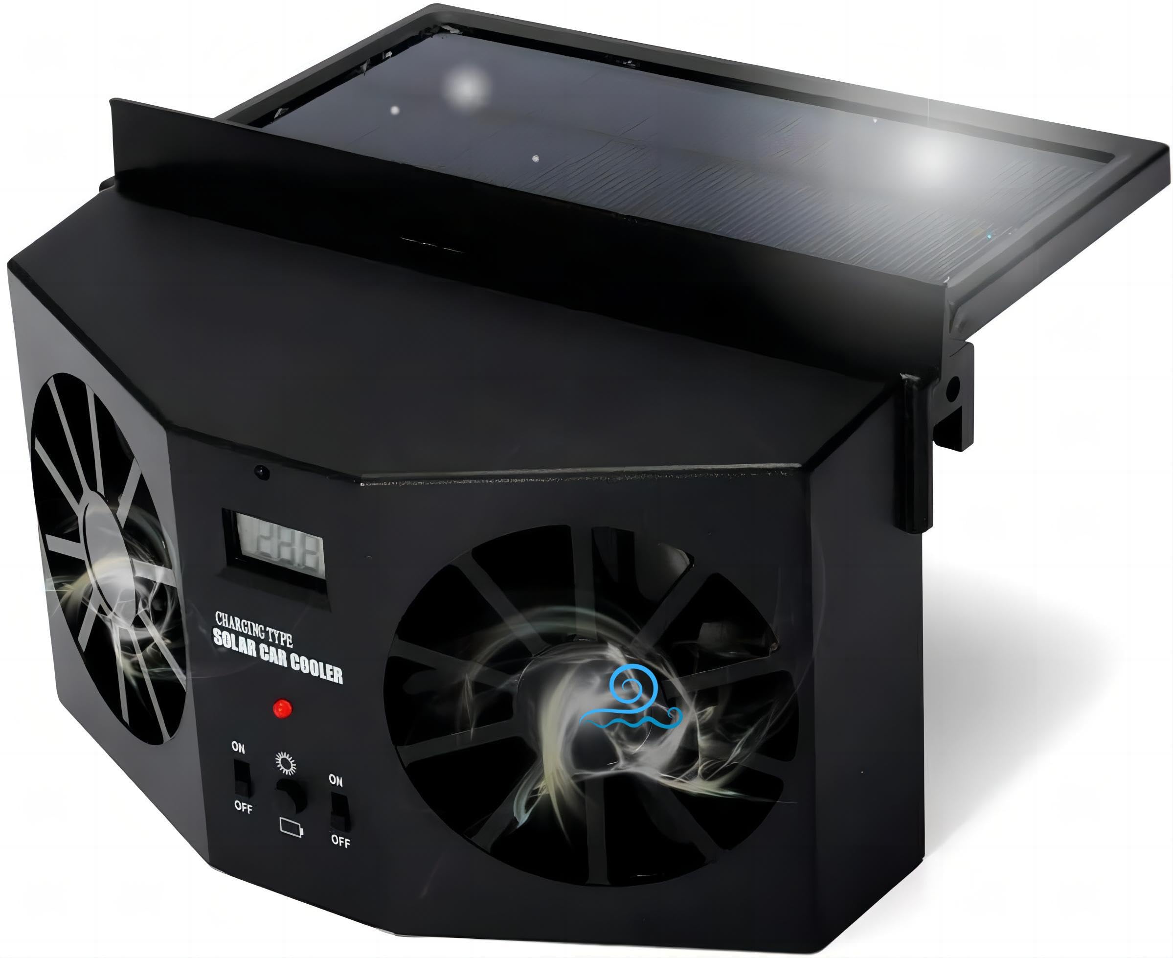 Solar Powered Car Window Fan - Energy Efficient Auto Ventilation & Air Purifier for Front/Rear Windows - Perfect for Hot Weather & Parked Car Cooling