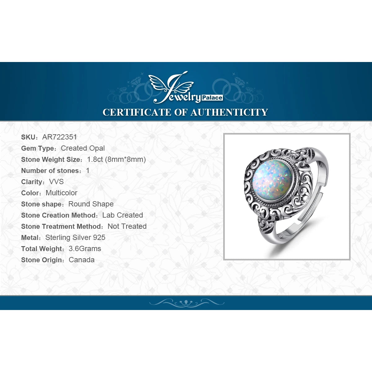 Deeamlight Gleam Ring - Elegant Adjustable Silver Ring for Women, Perfect for Engagement, Wedding, Anniversary & Everyday Wear