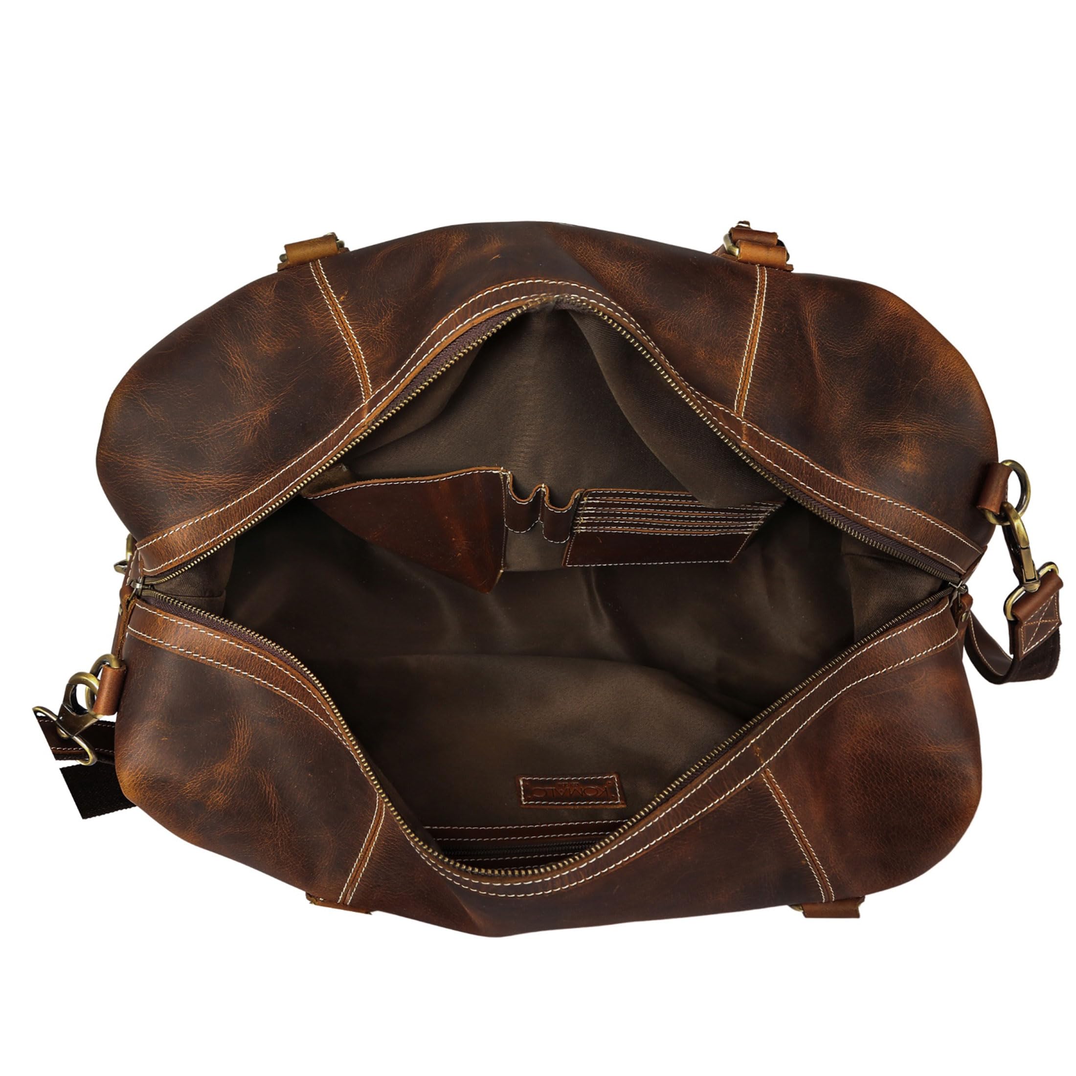 Premium Full Grain Leather Duffel Bag for Men & Women - 20