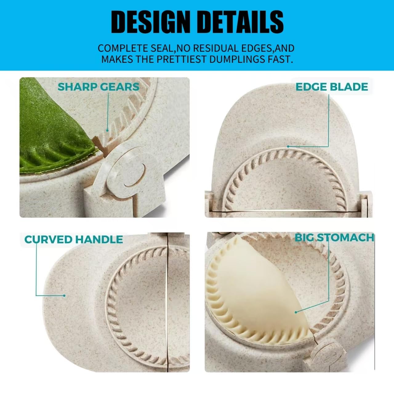 3-Size Empanada Maker Press & Dumpling Mold Set with Dough Cutter - Perfect for Pierogi, Pastelitos, Calzone, Turnovers & Chinese Dumplings (4.2