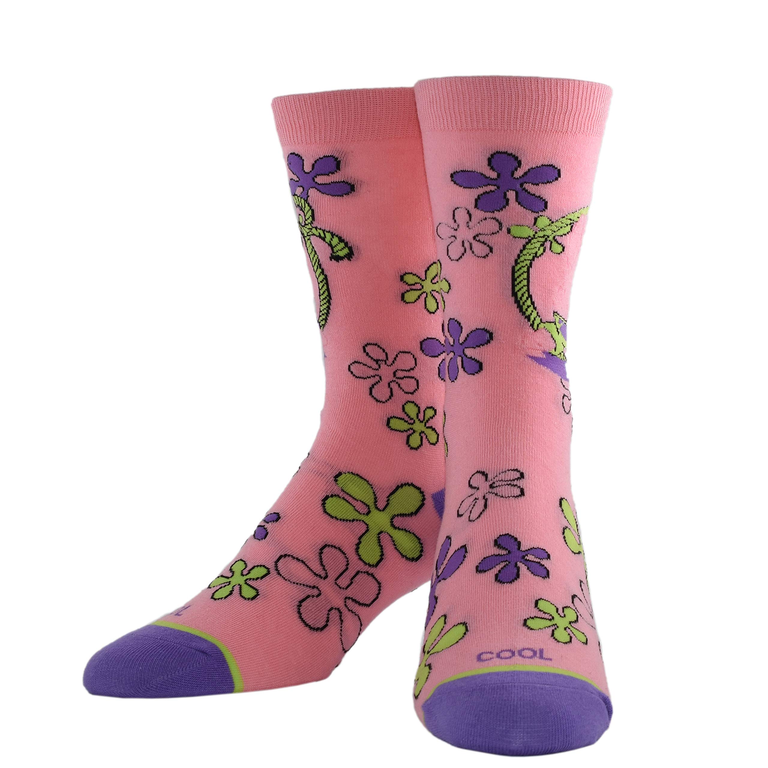 SpongeBob & Patrick Graphic Novelty Crew Socks for Women - Fun Cartoon Printed Ankle Socks (Large) - Perfect for Cosplay, Gift Giving & Everyday Wear