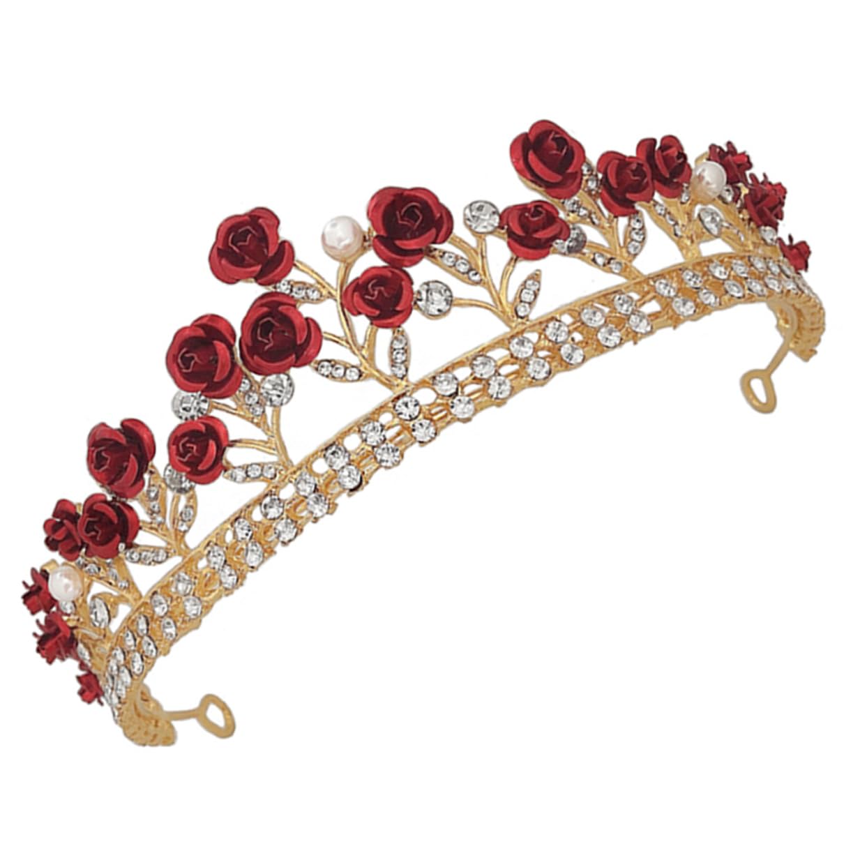 Beaupretty 3-Piece Rose Wedding Headdress Set - Elegant Rose Tiara Crown, Floral Hair Accessories for Brides, Quinceañeras & Halloween Costumes | Perfect for Weddings, Parties & Special Occasions