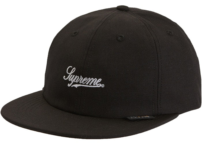Cordura®️ Script Logo 6 Panel Baseball Cap - Black Unisex Adjustable Hat for Outdoor Sports & Casual Wear