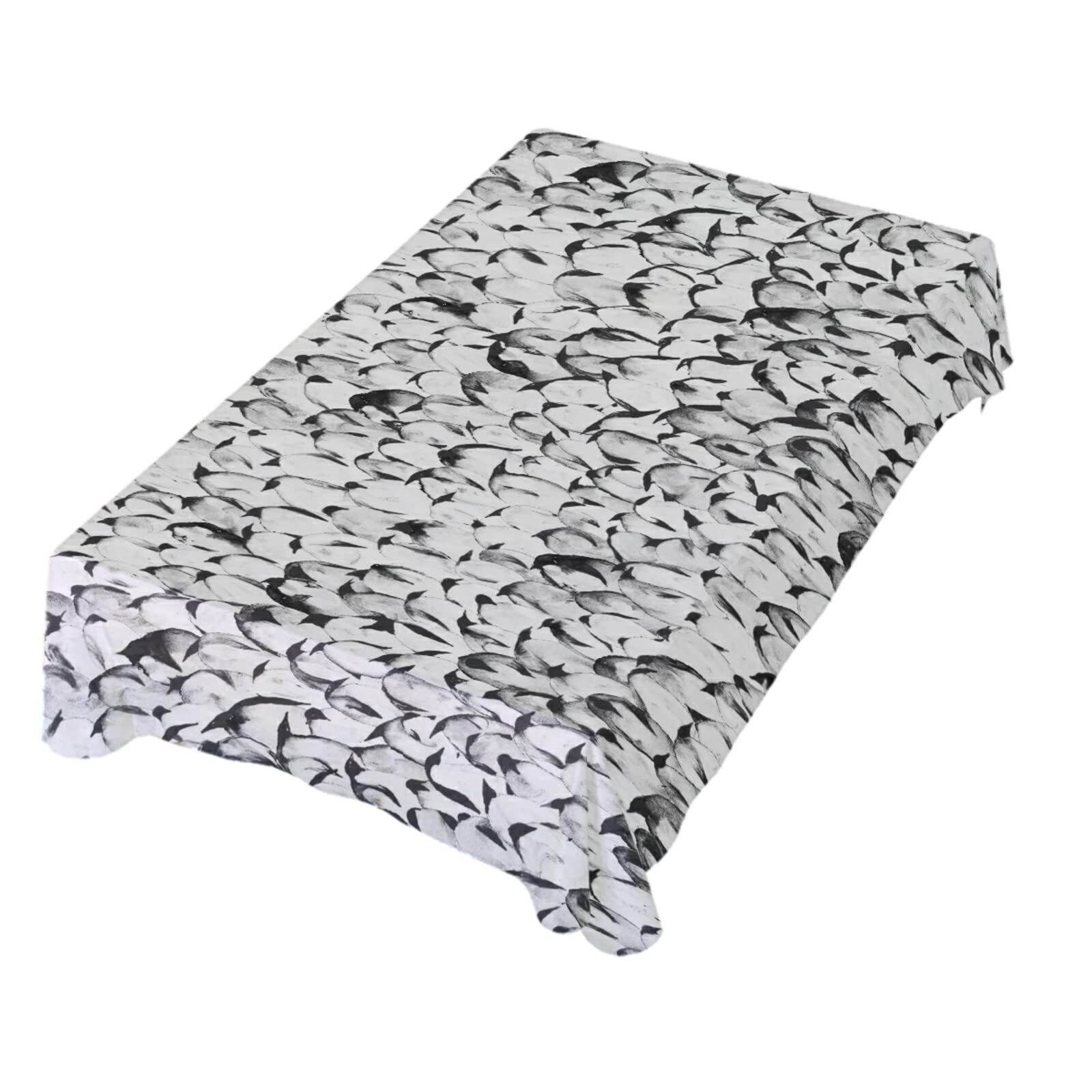 Gray Penguin Party Tablecloth - 54 x 72 Inch Rectangle Polyester Table Cover for Dinner Table Decor | Perfect for Birthday Parties, Baby Showers & Holiday Celebrations
