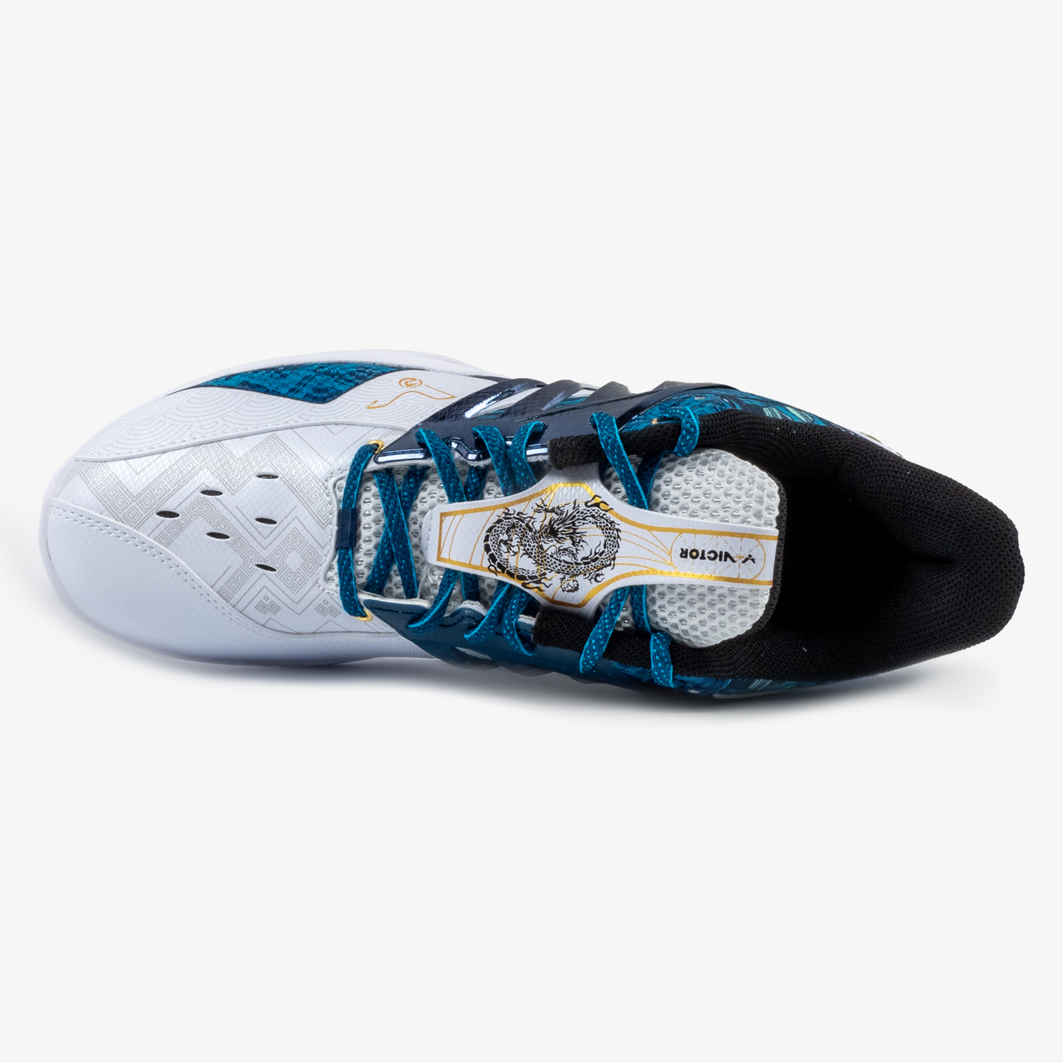 Victor Chinese New Year Edition Court Shoes A790CNY EX AB (White/Blue) - Men's Badminton Shoes for Indoor Sports & Lunar New Year Celebration