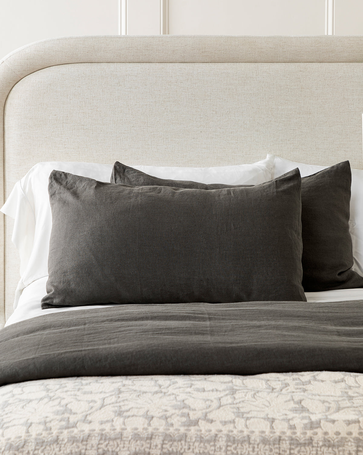 Premium Penelope Gray Linen Shams Set of 2 - Soft 100% Flax Linen Pillowcases for Bedroom Decor - Perfect for Master Bedroom, Guest Room & Cozy Home Styling