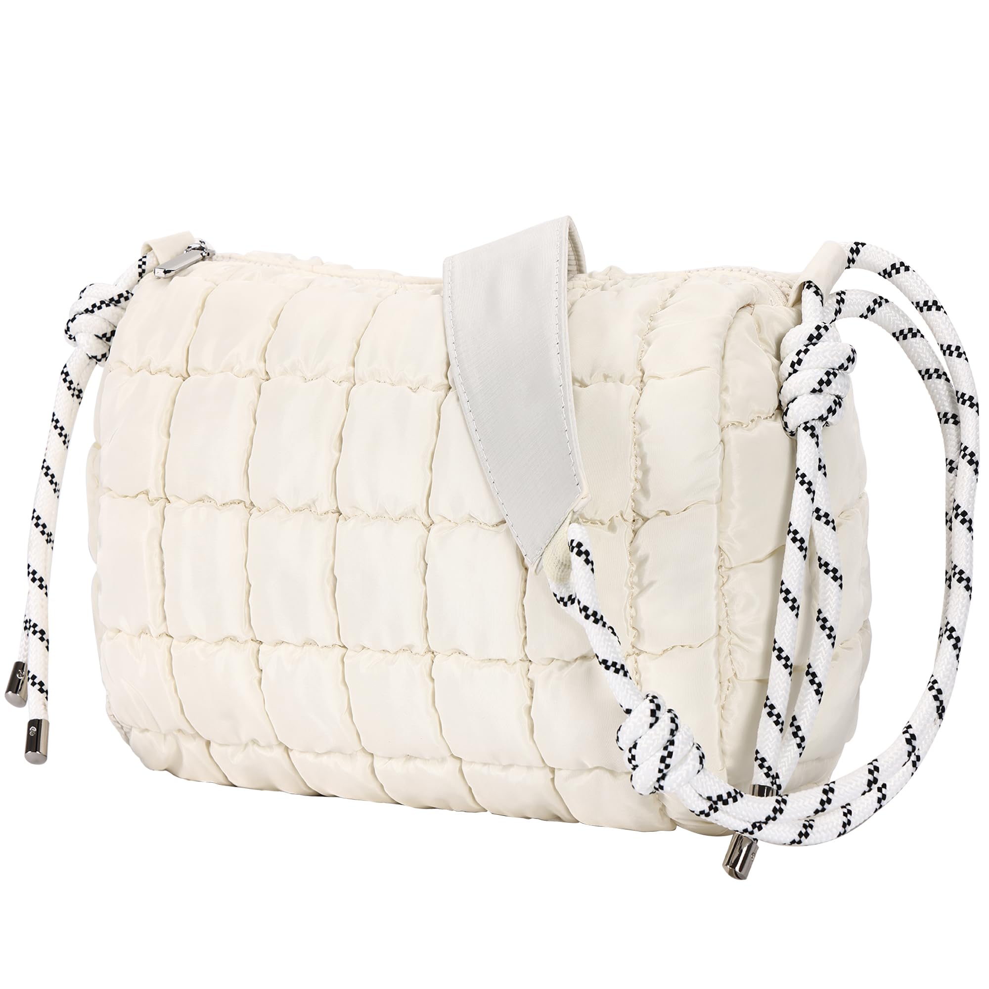 Quilted Puffer Tote Bag for Women - Stylish Nylon Crossbody Purse for Daily Use