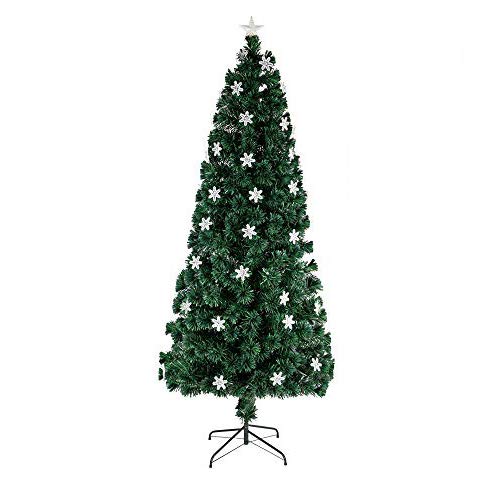 MISIRUISI 6FT Small Light Fiber Optic Christmas Tree with 230 Branches - Perfect for Home, Office, and Holiday Decorations