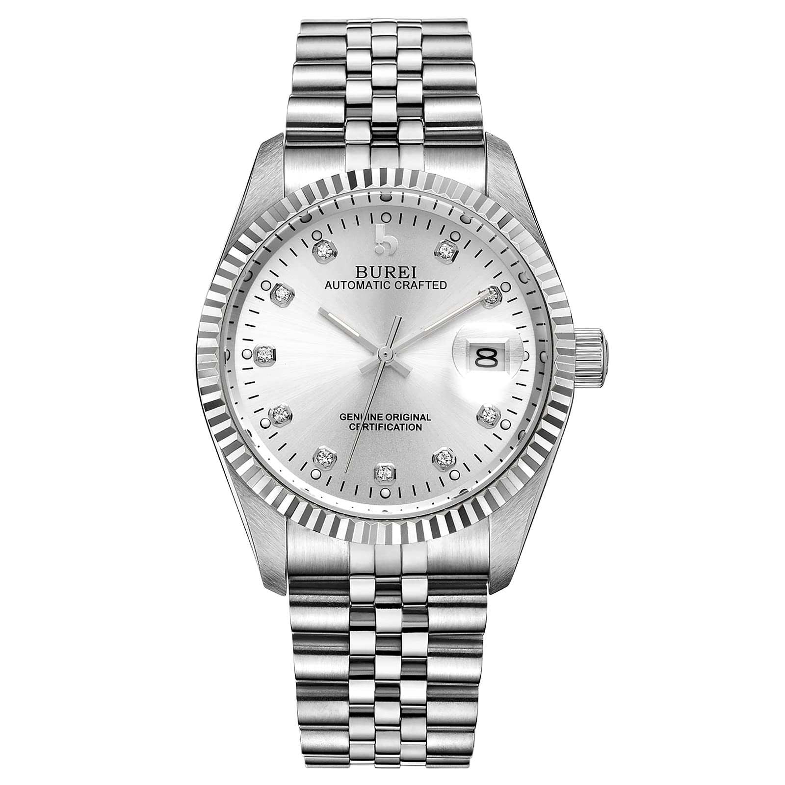 BUREI Men's Automatic Luxury Stainless Steel Waterproof Watch - Elegant Dress Watch for Business, Casual, and Formal Occasions - Perfect Gift for Men