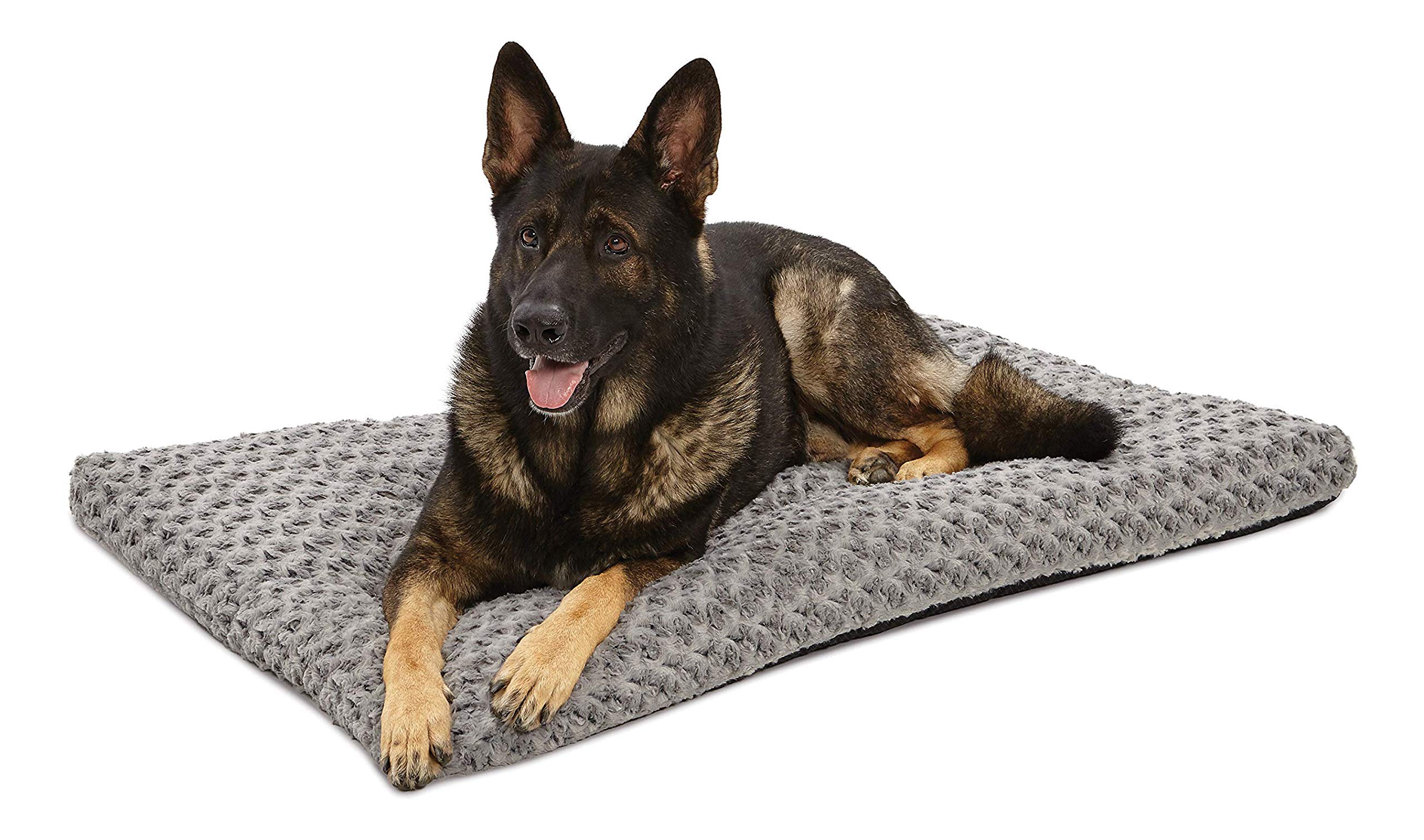 MidWest Homes for Pets Deluxe Orthopedic Dog Bed - Super Soft Plush Pet Bed for Large Dogs & Cats | Machine Washable, Durable 48-Inch Gray Bed | Perfect for Crates, Kennels & Home Use - 1 Year Warranty