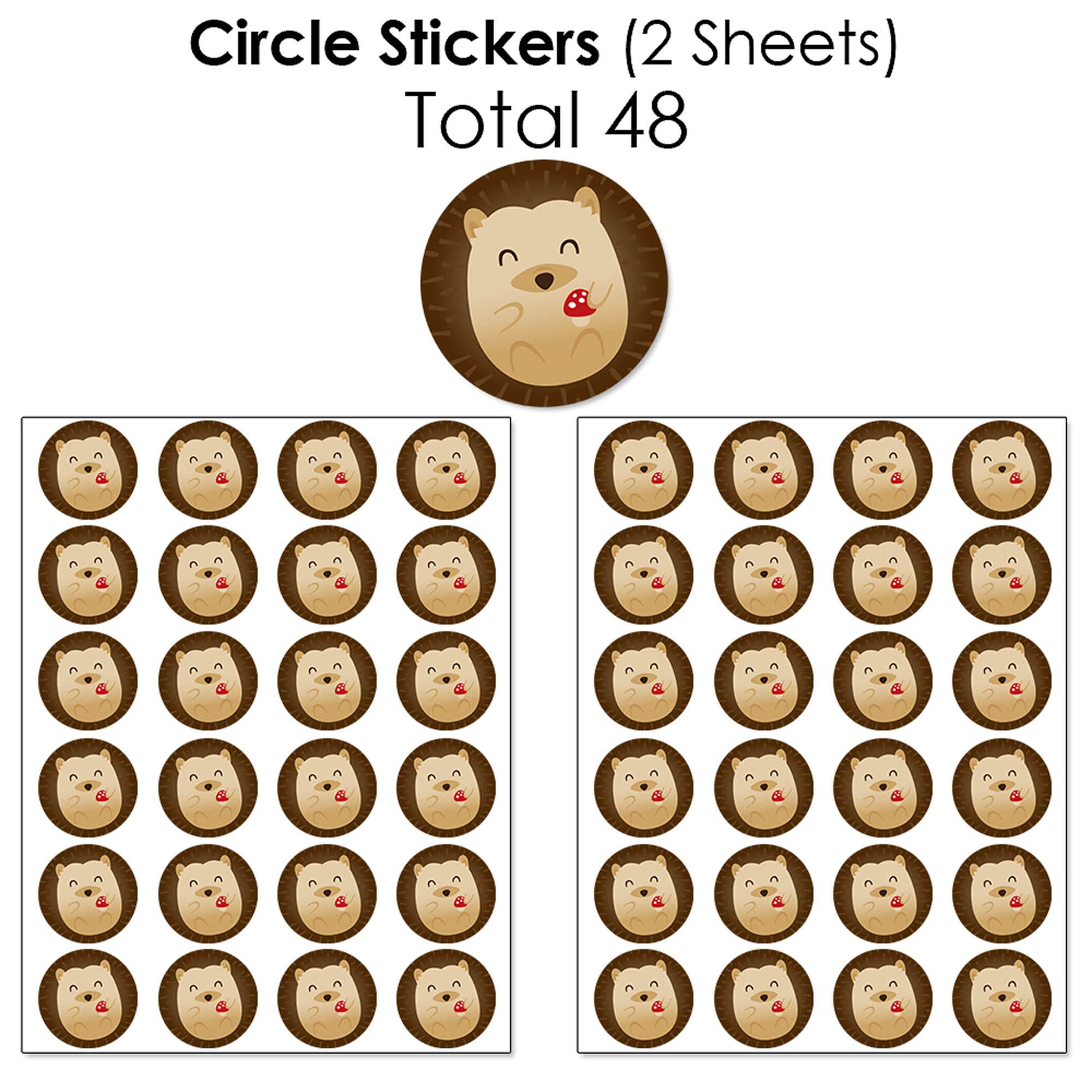 Big Dot of Happiness Forest Hedgehogs Candy Wrappers & Stickers Kit - 304pcs Woodland Party Supplies for Baby Showers, Birthdays, Favors - Perfect for DIY Treats, Gift Packaging & Scrapbooking