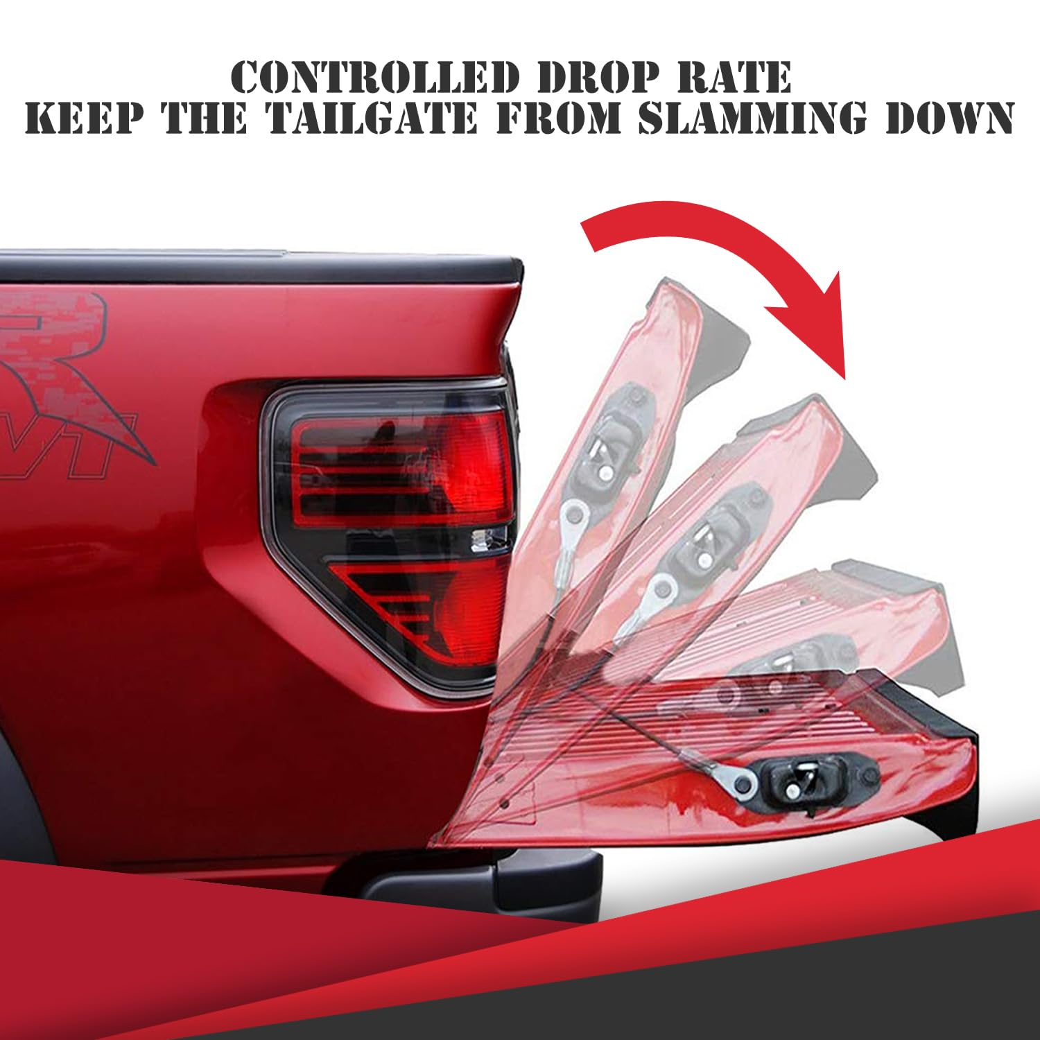 KitsPro Truck Tailgate Assist Damping Strut - Compatible with 1999-2016 Ford F-250 & F-350 Super Duty - Heavy Duty Tailgate Lift Support - Perfect for Loading/Unloading Cargo & Securing Tailgate