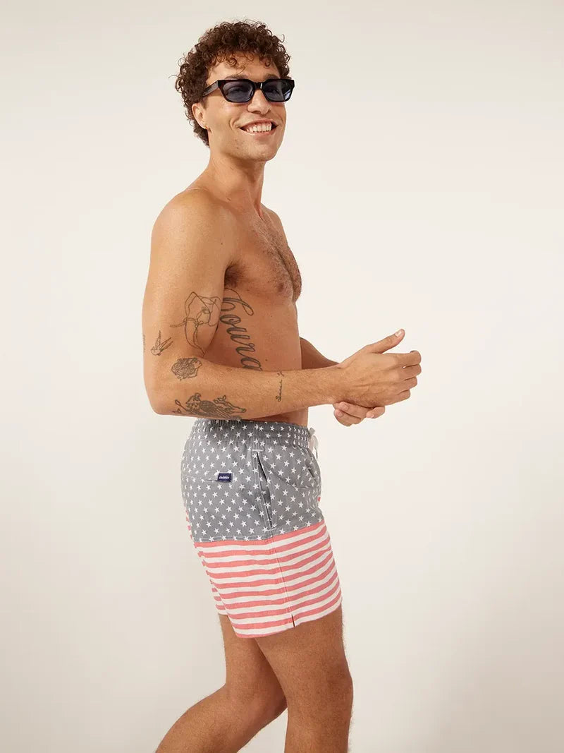Chubbies 5.5 Inch American Flag Swim Trunks - Quick Dry Swim Shorts for Men | Beach, Pool & Summer Vacation Wear