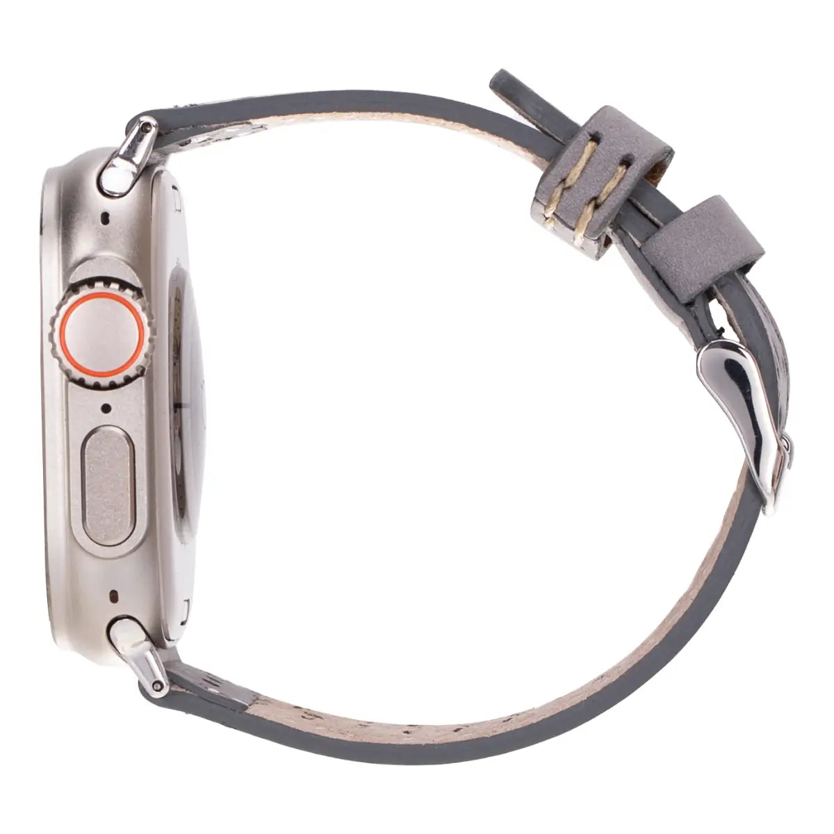 Premium Gray Leather Rally Strap for Apple Watch - Durable & Stylish Band for Workouts, Sports & Everyday Wear