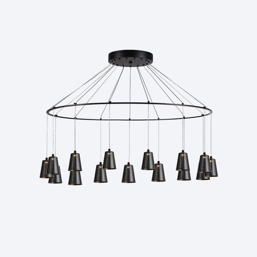 ZORO Round 15 LED Pendant Light with Yosh Shade - Dimmable Modern Ceiling Fixture for Dining Room, Kitchen Island & Bedroom Lighting