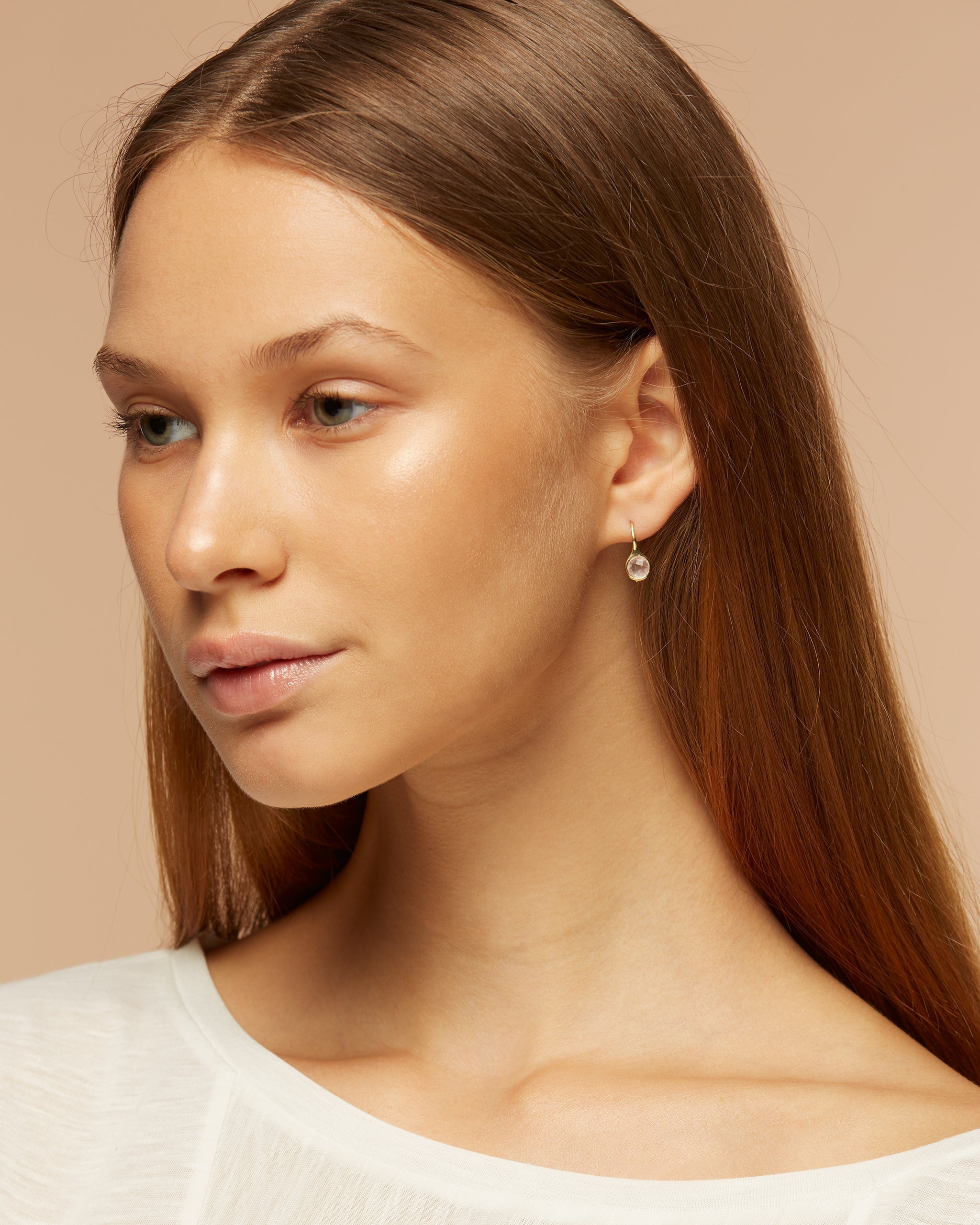 Rose Quartz Earrings for Women - Natural Stone Jewelry, Healing Crystal Dangle Earrings for Everyday Wear & Gift Giving - Perfect for Meditation, Yoga & Spiritual Healing
