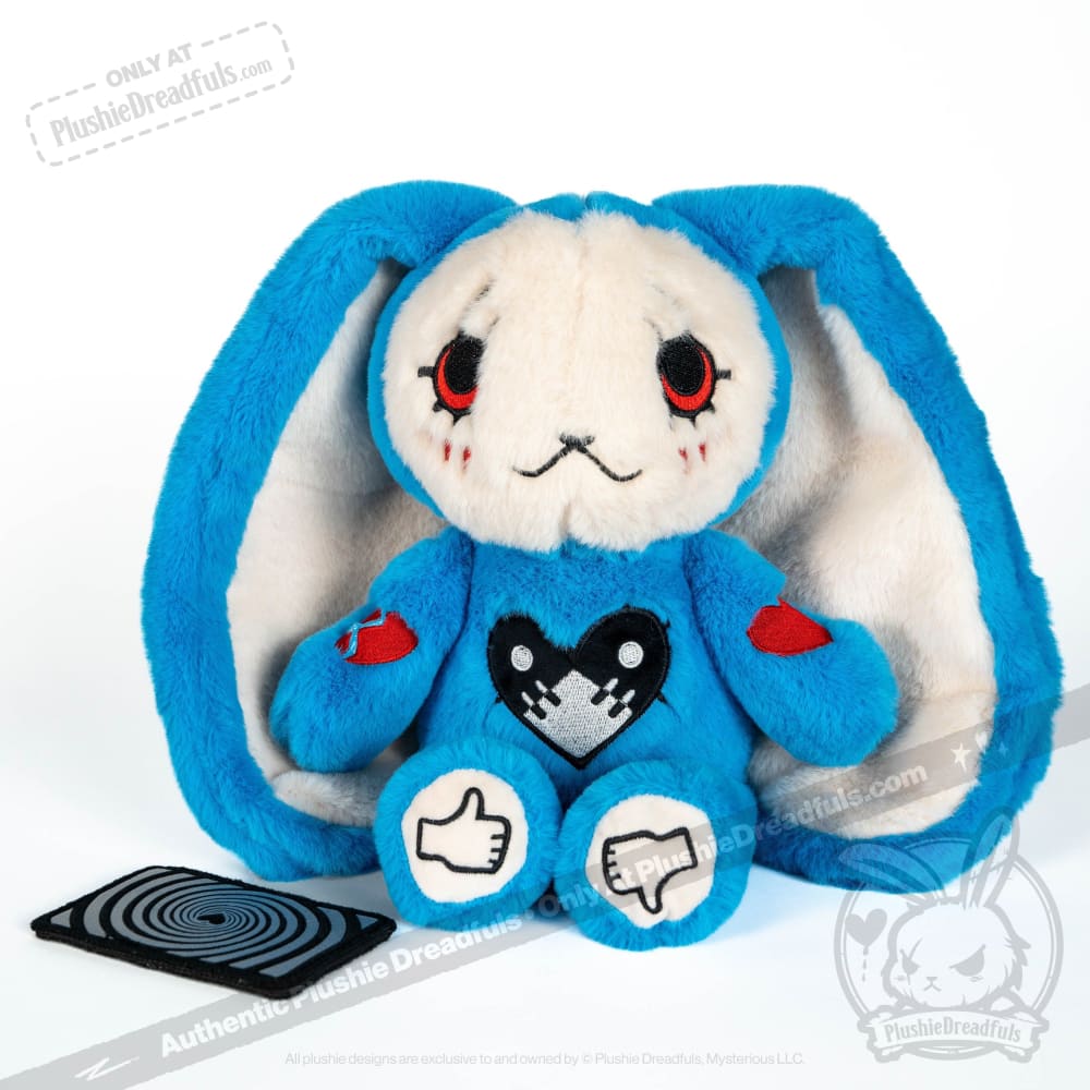 Plushie Dreadfuls Screen Addict Rabbit Stuffed Animal - Soft Cute Bunny Plush Toy for Kids & Adults, Perfect for Gaming Rooms, Bedroom Decor, and Anxiety Relief