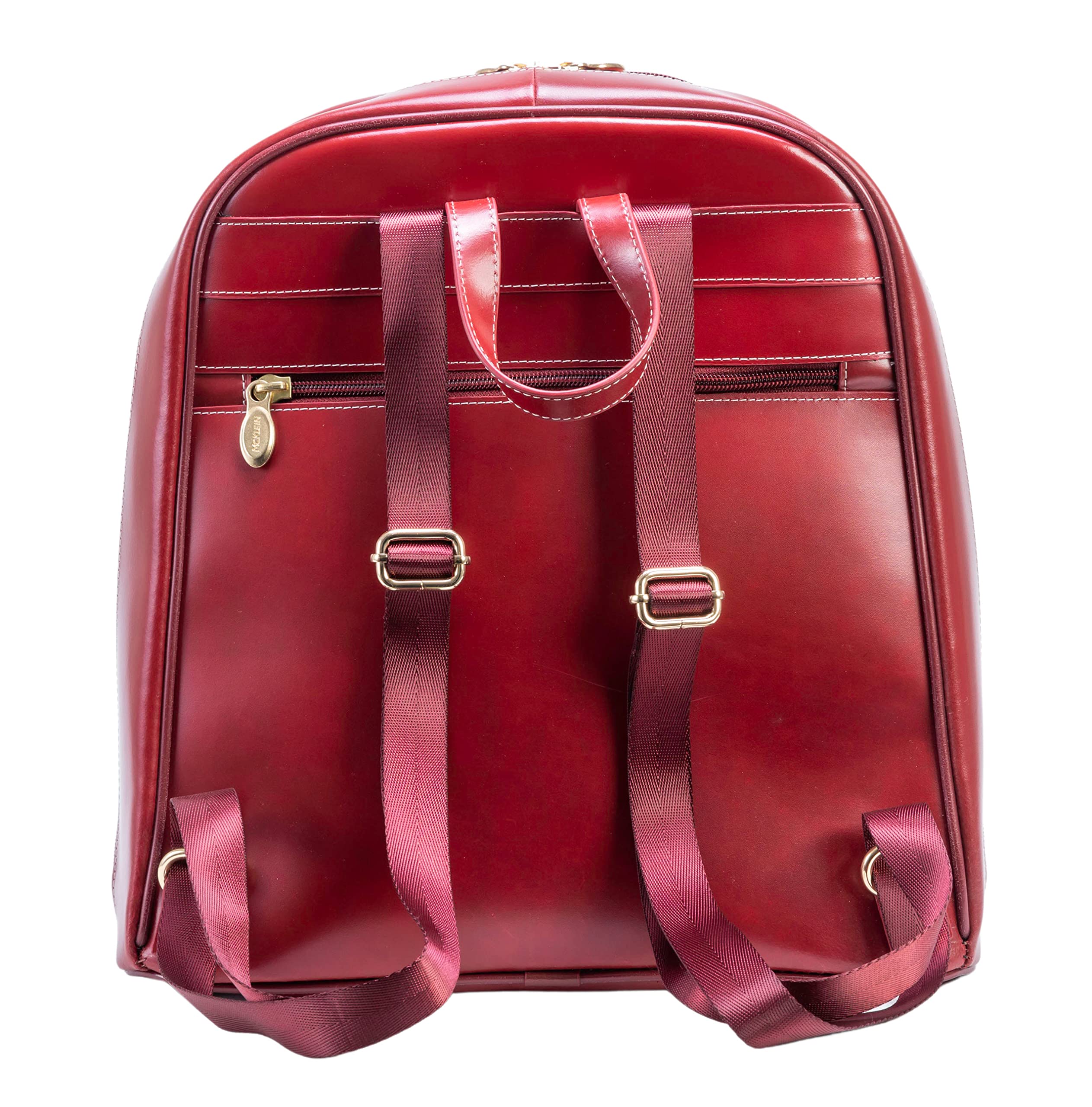 Professional Women's Leather Laptop Backpack for Business - Slim Tablet Briefcase, Small Red Leather Work Bag for Office, Travel & Commuting