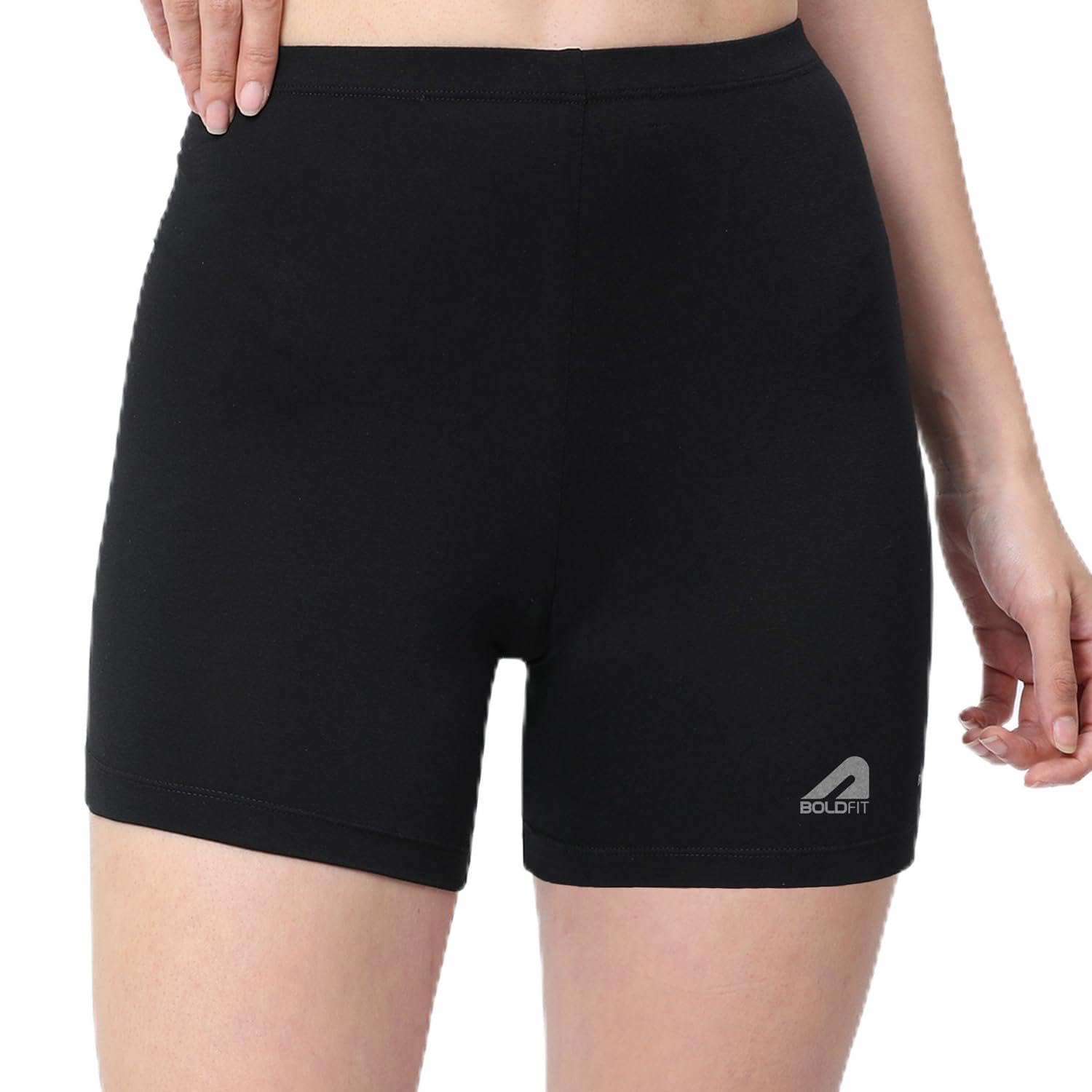 Boldfit Women's Stretchable High-Waist Cycling Shorts - Skin Fit Gym Running Yoga Sports Tights - Perfect for Workouts, Cycling, Yoga & Casual Wear