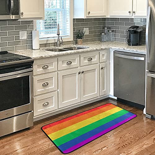 LGBTQ Pride Kitchen Mat - Anti-Fatigue, Non-Slip, Waterproof Rainbow Love Rug Runner for Comfortable Standing - Perfect for Home Kitchens, Laundry Rooms, and Bathrooms