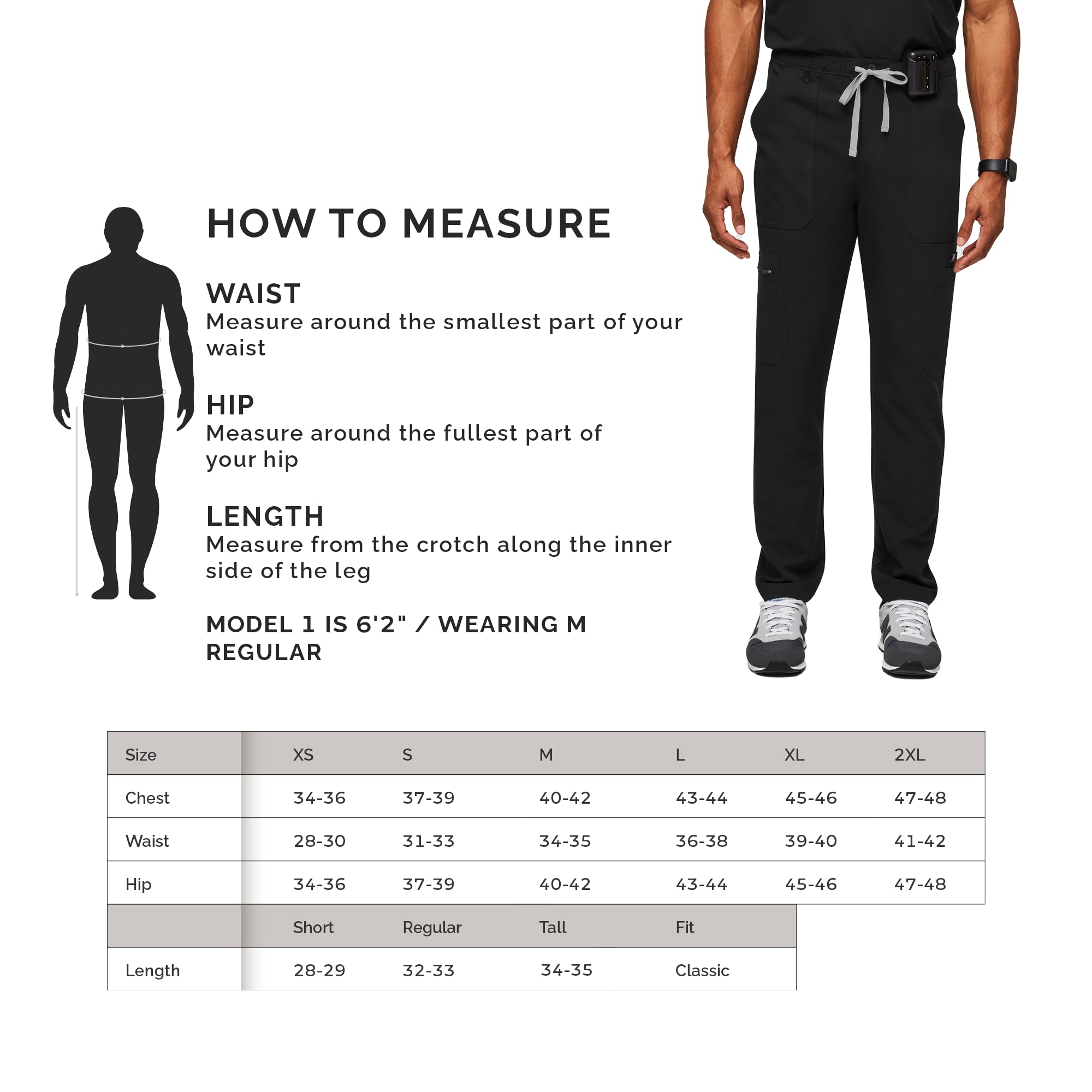 FIGS Cairo Cargo Scrub Pants for Men - Classic Straight Leg Fit with 9 Pockets | 4-Way Stretch & Anti-Wrinkle Medical Scrubs | Comfortable Work Pants for Doctors, Nurses & Healthcare Professionals