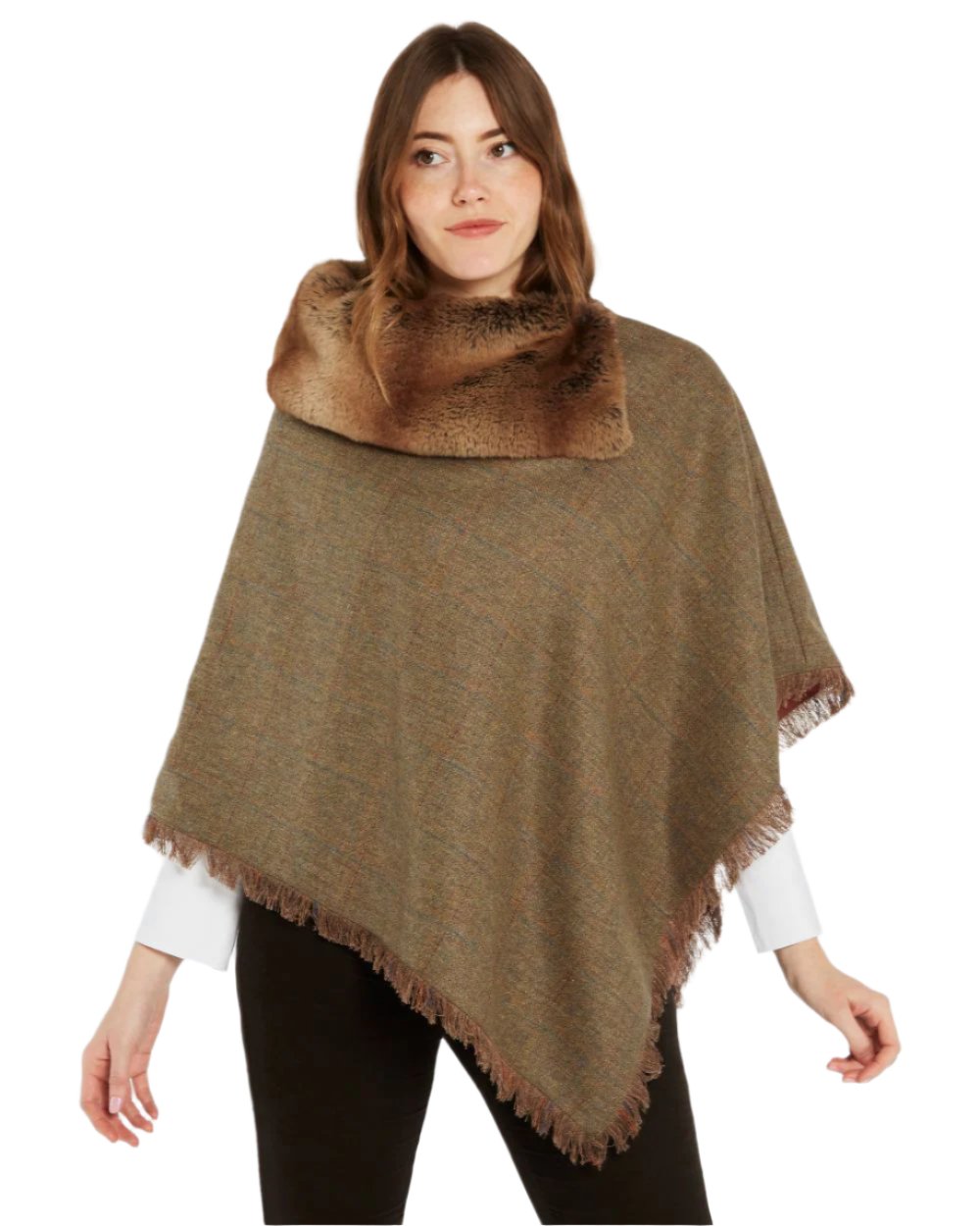 Dubarry Women's Silverfir Tweed Poncho - Waterproof & Warm Winter Cape for Outdoor Activities, Hiking & Casual Wear