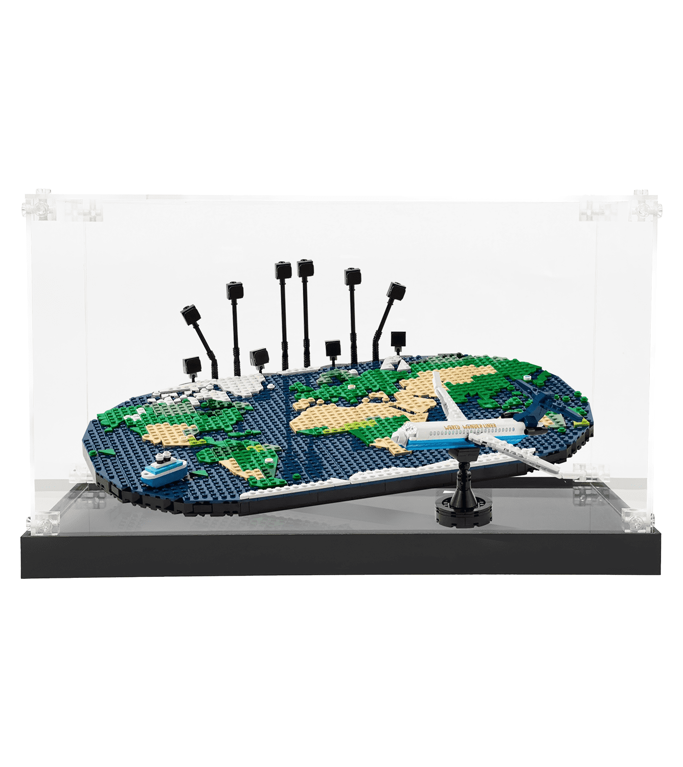 LEGO Navigation Footprint Map 41838 Display Case - Premium Acrylic Showcase for Collectible LEGO Sets - Perfect for Home Decor, Office Display & Gift Giving
