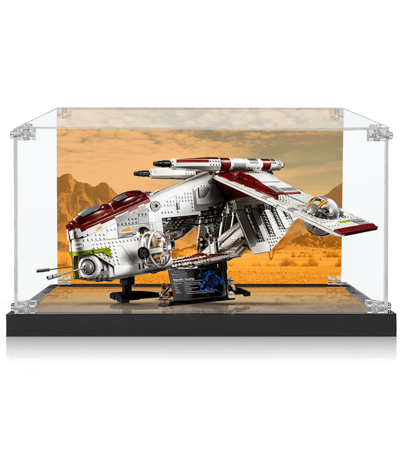 Lego Star Wars Republic Gunship 75309 Display Case - Clear Acrylic Protection for Collectible Building Sets - Perfect for Showcasing in Home Office or Game Room