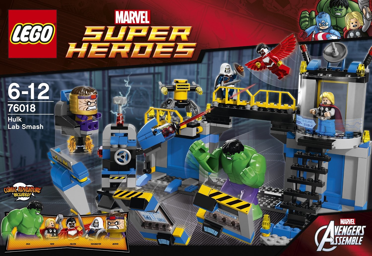 LEGO Super Heroes Hulk Lab Smash Attack Building Set (76018) - Superhero Toy for Kids & Collectors, Perfect for Playtime & Display