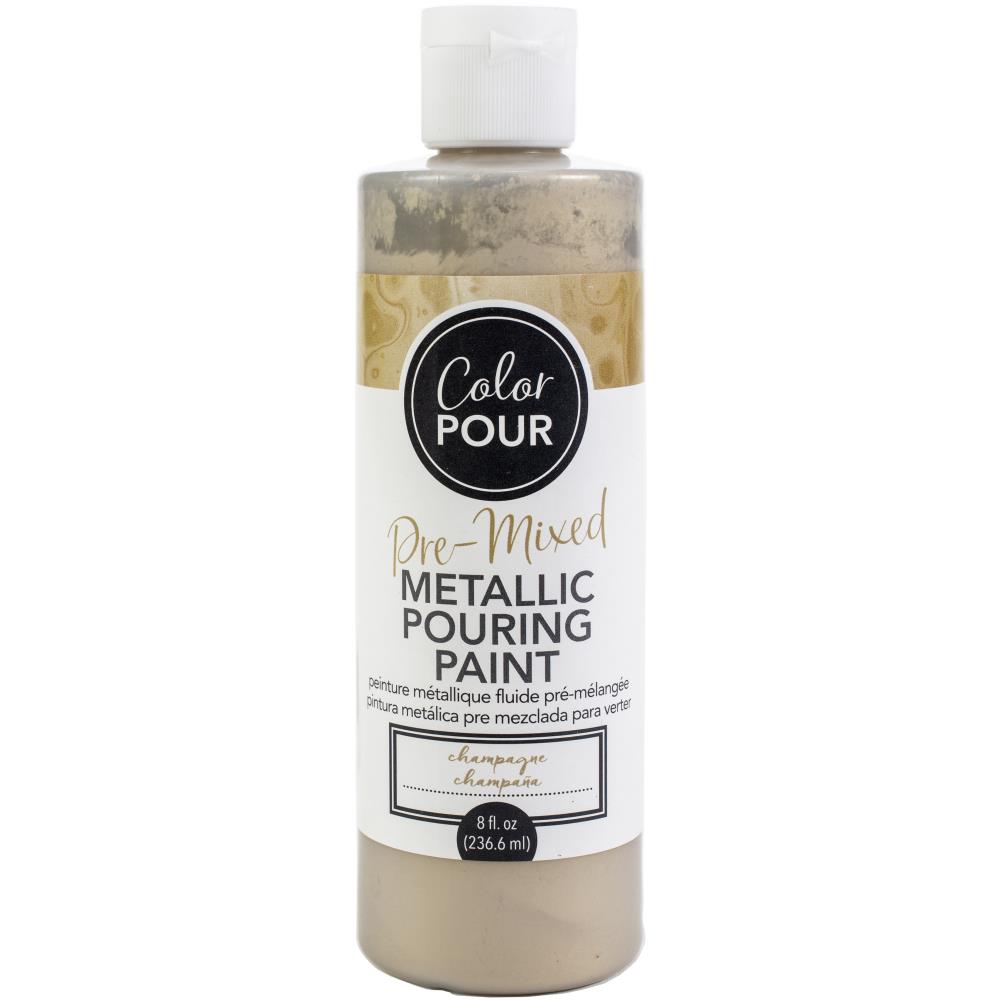 Premium Champagne Color Pre-Mixed Metallic Paint - 8oz Bottle for DIY Crafts, Furniture Restoration & Home Decor Projects | 50% Off Sale