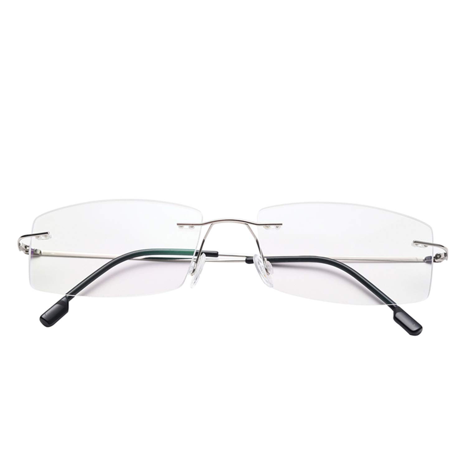 Titanium Alloy Rimless Bifocal Reading Glasses +1.50 Strength - Lightweight Flexible Readers for Men & Women - Perfect for Reading, Computer Work, and Close-up Tasks
