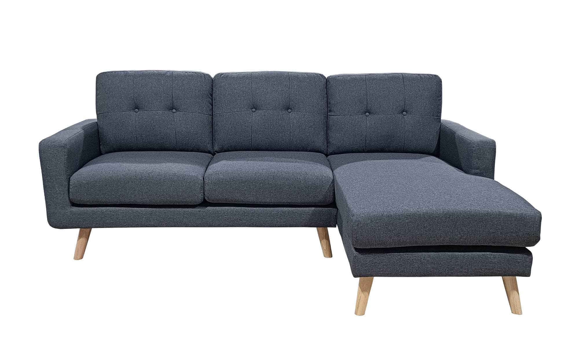 San Marino 87.75 Inch Wide Tufted Linen Sectional Sofa - 2 Color Options | Modern Living Room Furniture for Small Spaces & Apartments