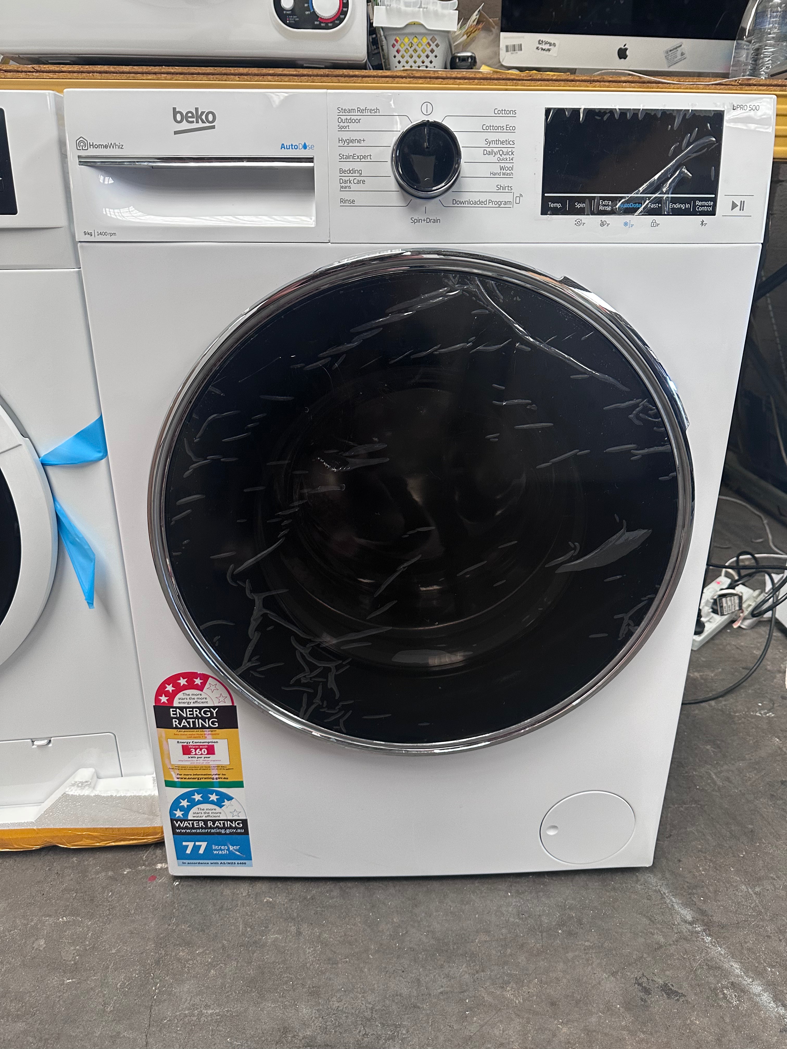 Beko BFLB902ADW 9kg Auto Dose Front Load Washing Machine - Energy Efficient, Quiet Operation - Perfect for Apartments & Small Homes (Factory Second)
