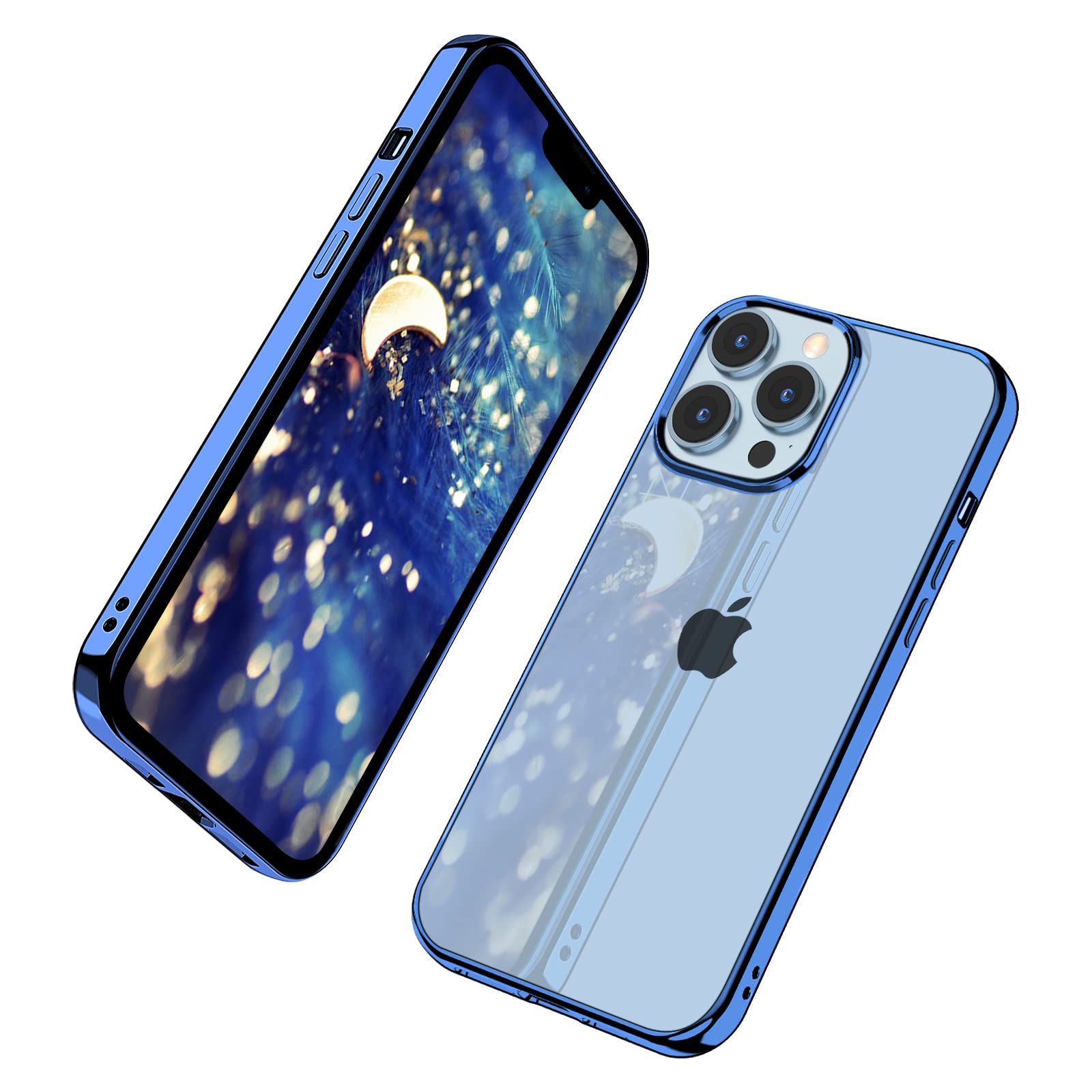 MILPROX Clear Shockproof Case for iPhone 13 Pro (6.1 Inch) - Crystal Transparent Protective Cover with Mirror Edge | Compatible with 2021 iPhone 13 Pro 3 Camera Model | Perfect for Everyday Use, Travel & Outdoor Protection