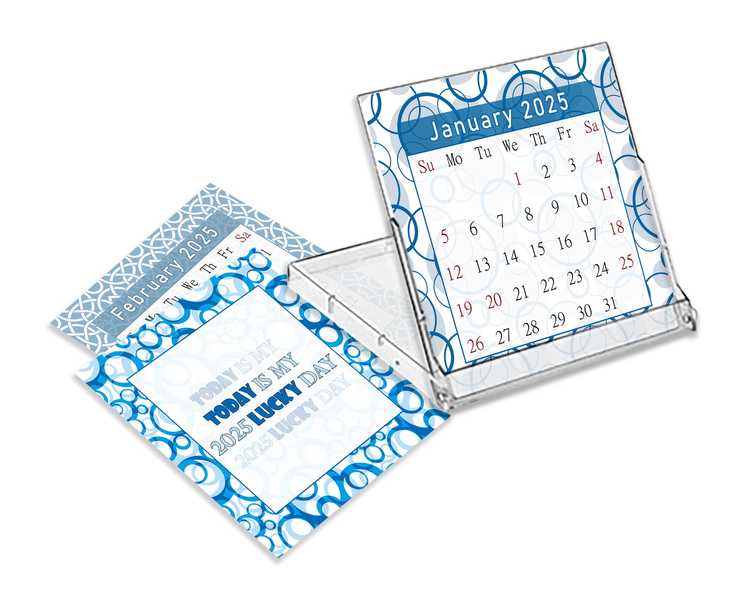 2025 CD-Style Desk Calendar - 12 Month Planner with CD Case Stand | Office Decor, Christmas Gift Idea | Perfect for Work Desk, Home Office & Holiday Gifting (Edition #04)